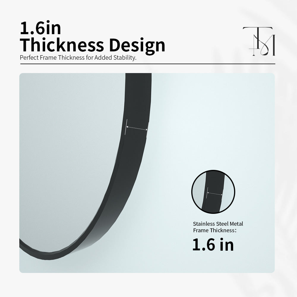 TaiMei 18 in. W x 36 in. H Vertical / Horizontal Oval Framed Wall Bathroom Mirror