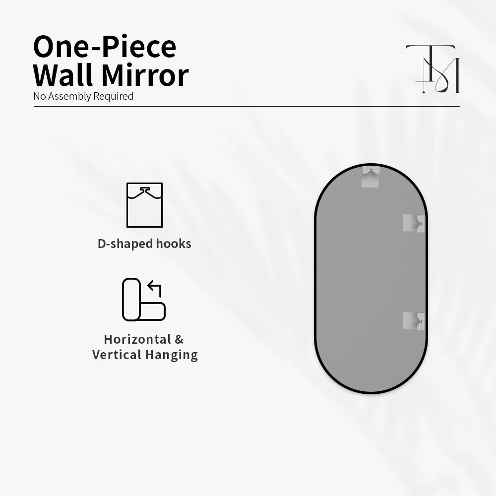 TaiMei 18 in. W x 36 in. H Vertical / Horizontal Oval Framed Wall Bathroom Mirror