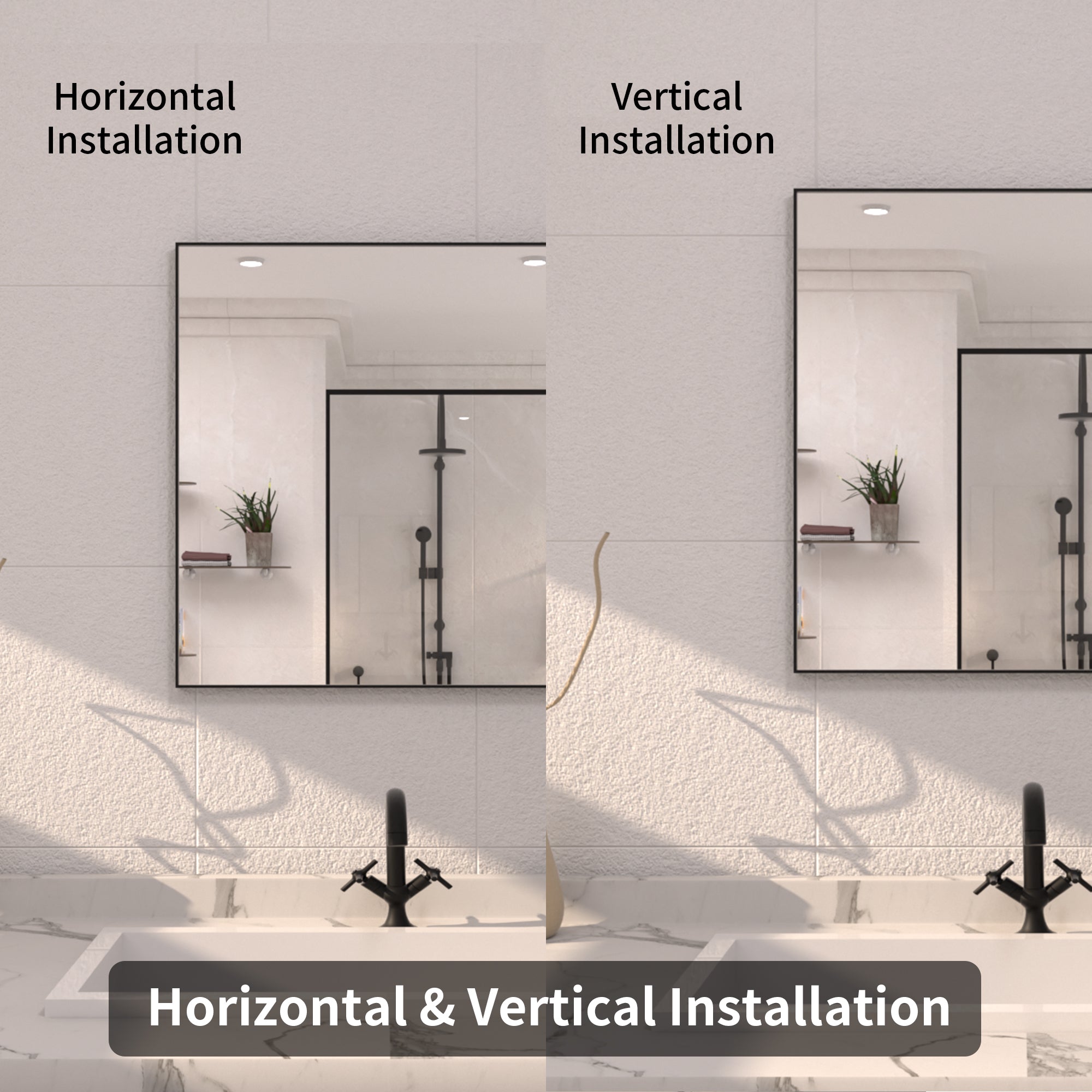 TaiMei 30 in. W x 30 in. H Rectangular Framed Bathroom Vanity Mirror