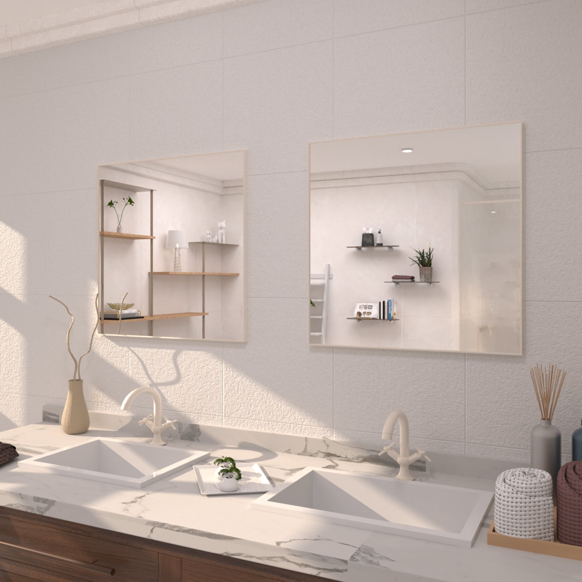 TaiMei 30 in. W x 30 in. H Rectangular Framed Bathroom Vanity Mirror