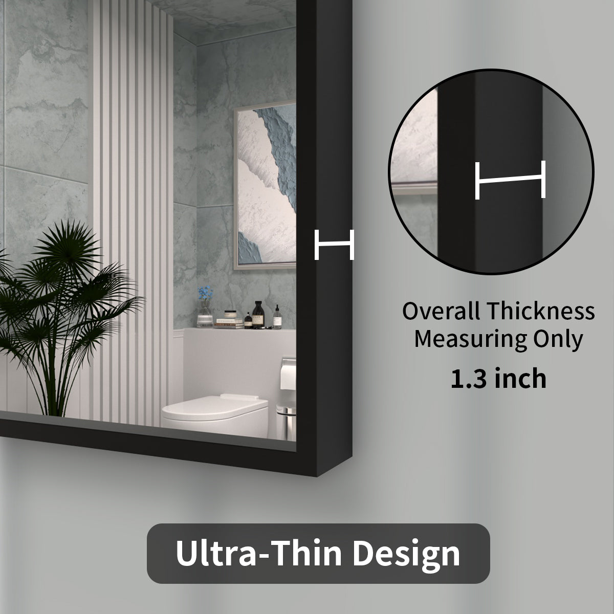 Tydex 24 in. W x 30 in. H Rectangular Framed Wall Bathroom Vanity Mirror