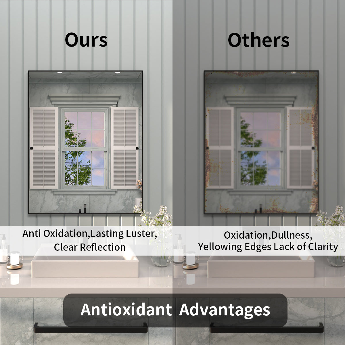 Tydex 24 in. W x 30 in. H Rectangular Framed Wall Bathroom Vanity Mirror