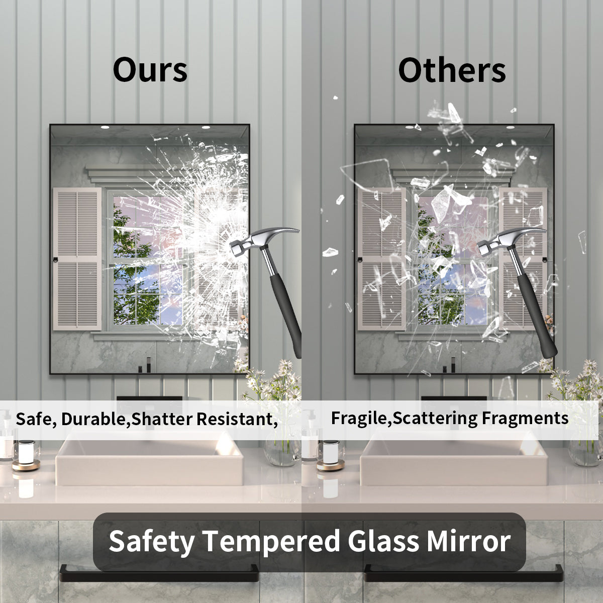 Tydex 24 in. W x 30 in. H Rectangular Framed Wall Bathroom Vanity Mirror