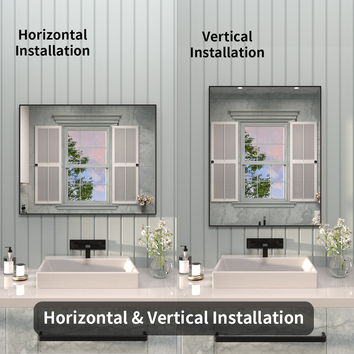 Tydex 24 in. W x 30 in. H Rectangular Framed Wall Bathroom Vanity Mirror