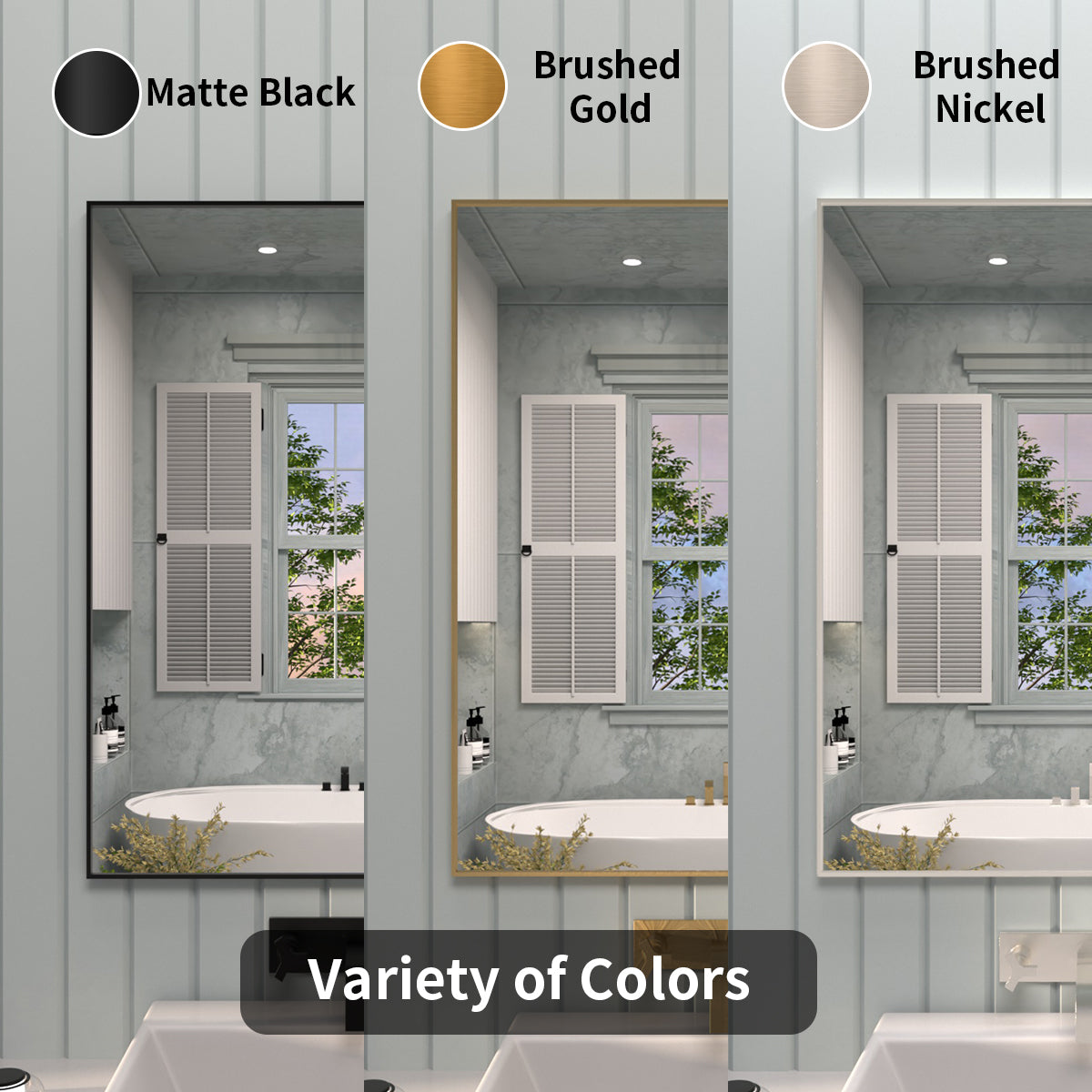 Tydex 24 in. W x 30 in. H Rectangular Framed Wall Bathroom Vanity Mirror