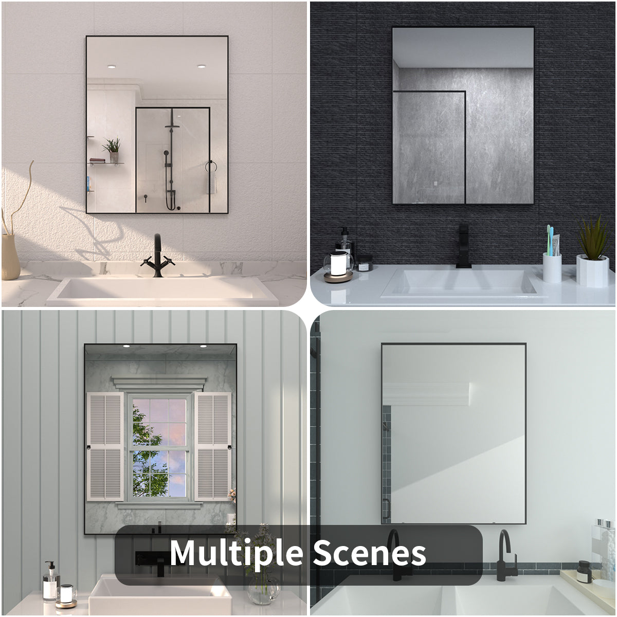 Tydex 24 in. W x 30 in. H Rectangular Framed Wall Bathroom Vanity Mirror