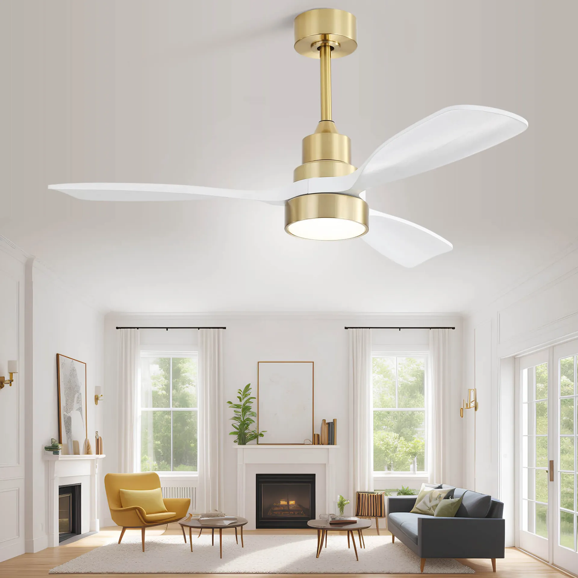 52 in. 5-Blade Indoor Farmhouse Ceiling Fan with Remote Control