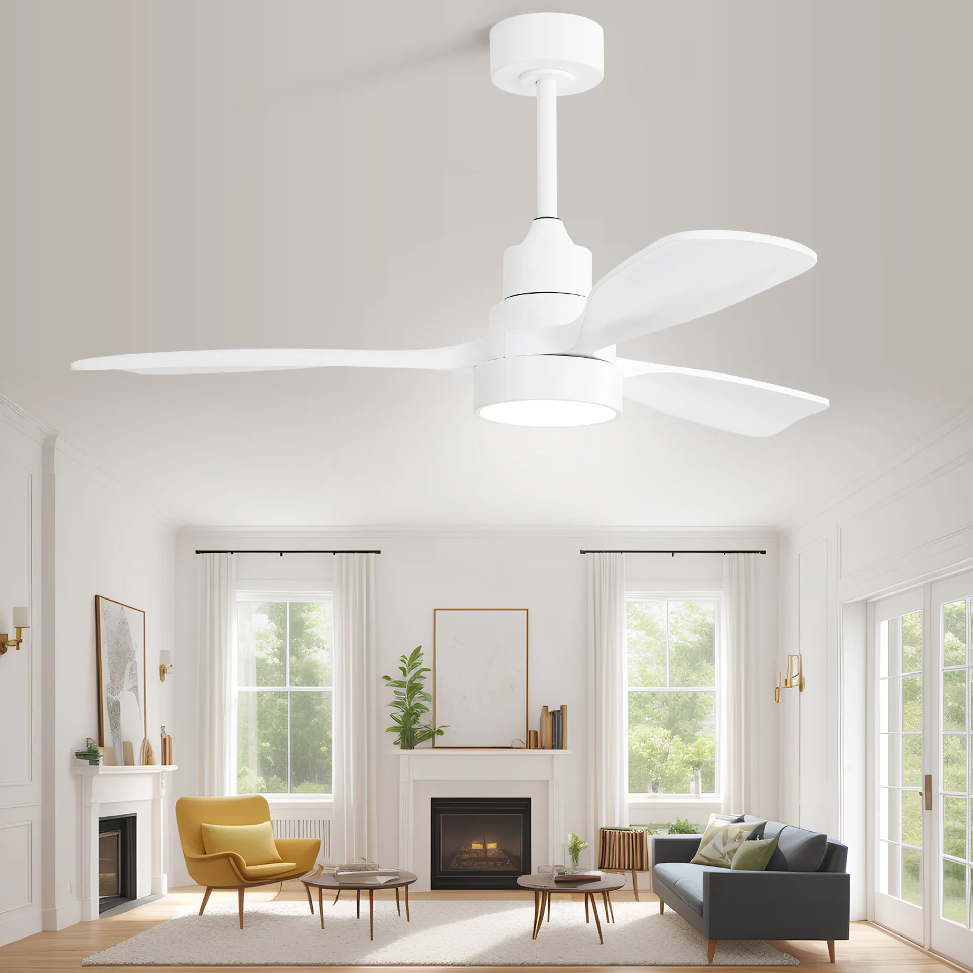 52 in. 5-Blade Indoor Farmhouse Ceiling Fan with Remote Control