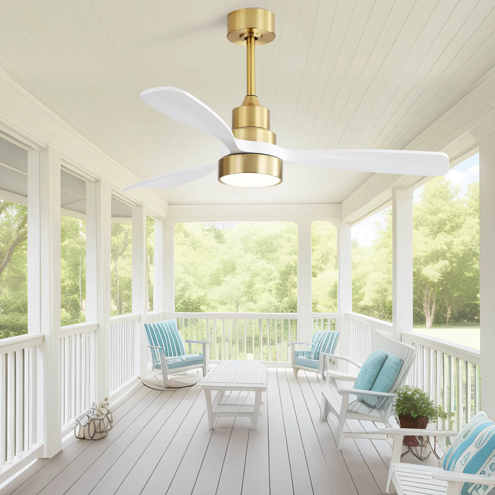 52 in. 5-Blade Indoor Farmhouse Ceiling Fan with Remote Control