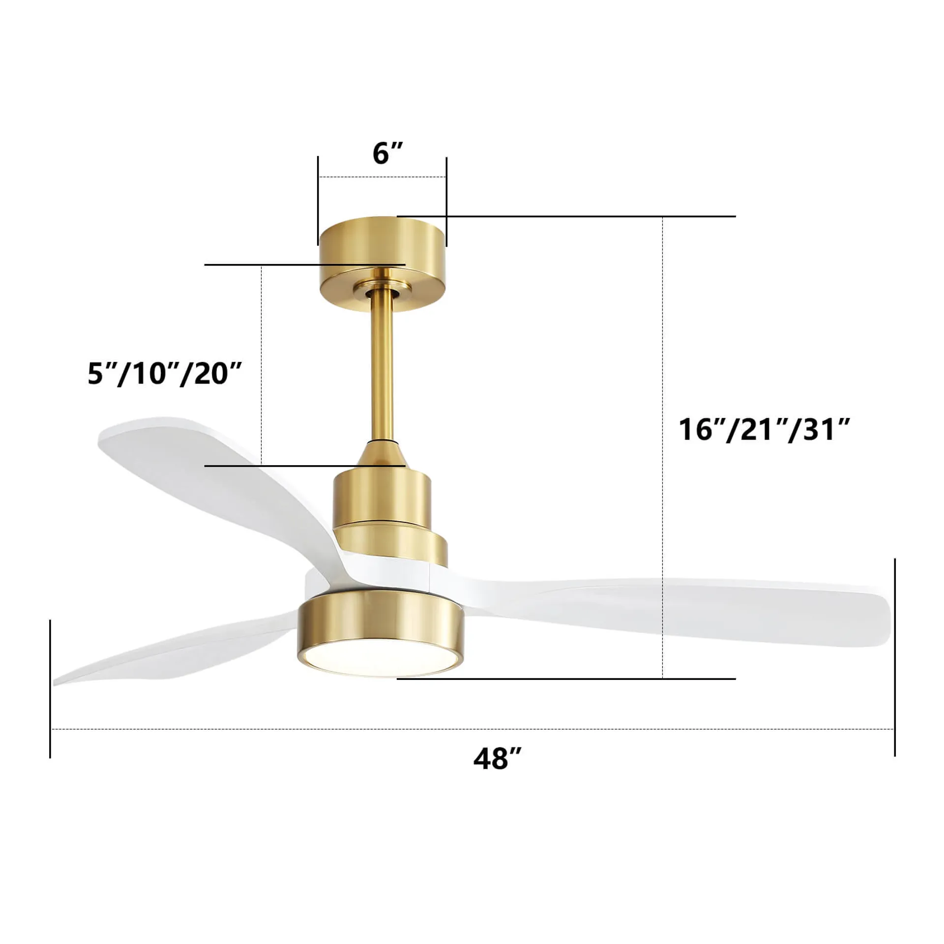 52 in. 5-Blade Indoor Farmhouse Ceiling Fan with Remote Control