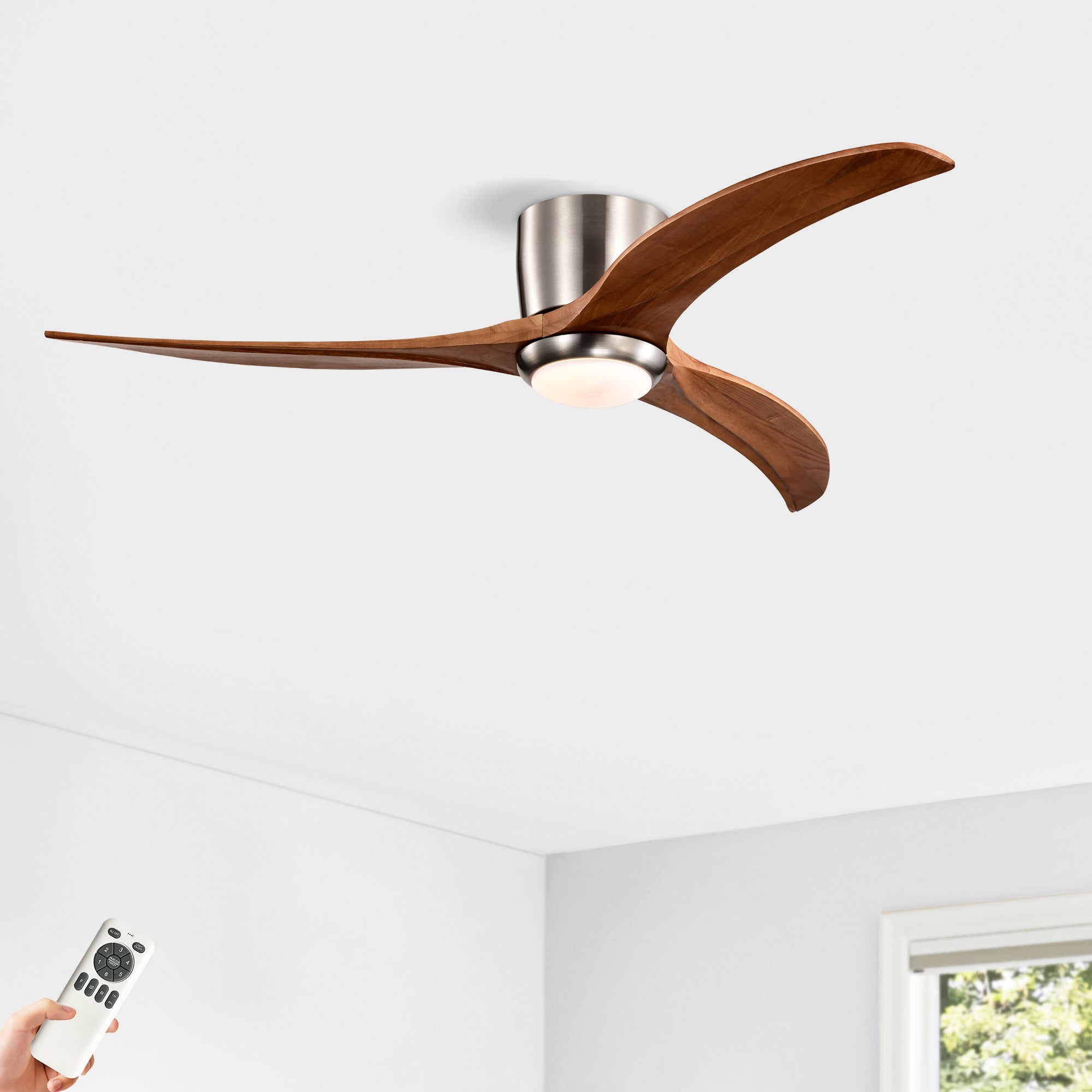 52 in. Indoor Downrod Mount Crystal Chandelier Ceiling Fan with Remote Control