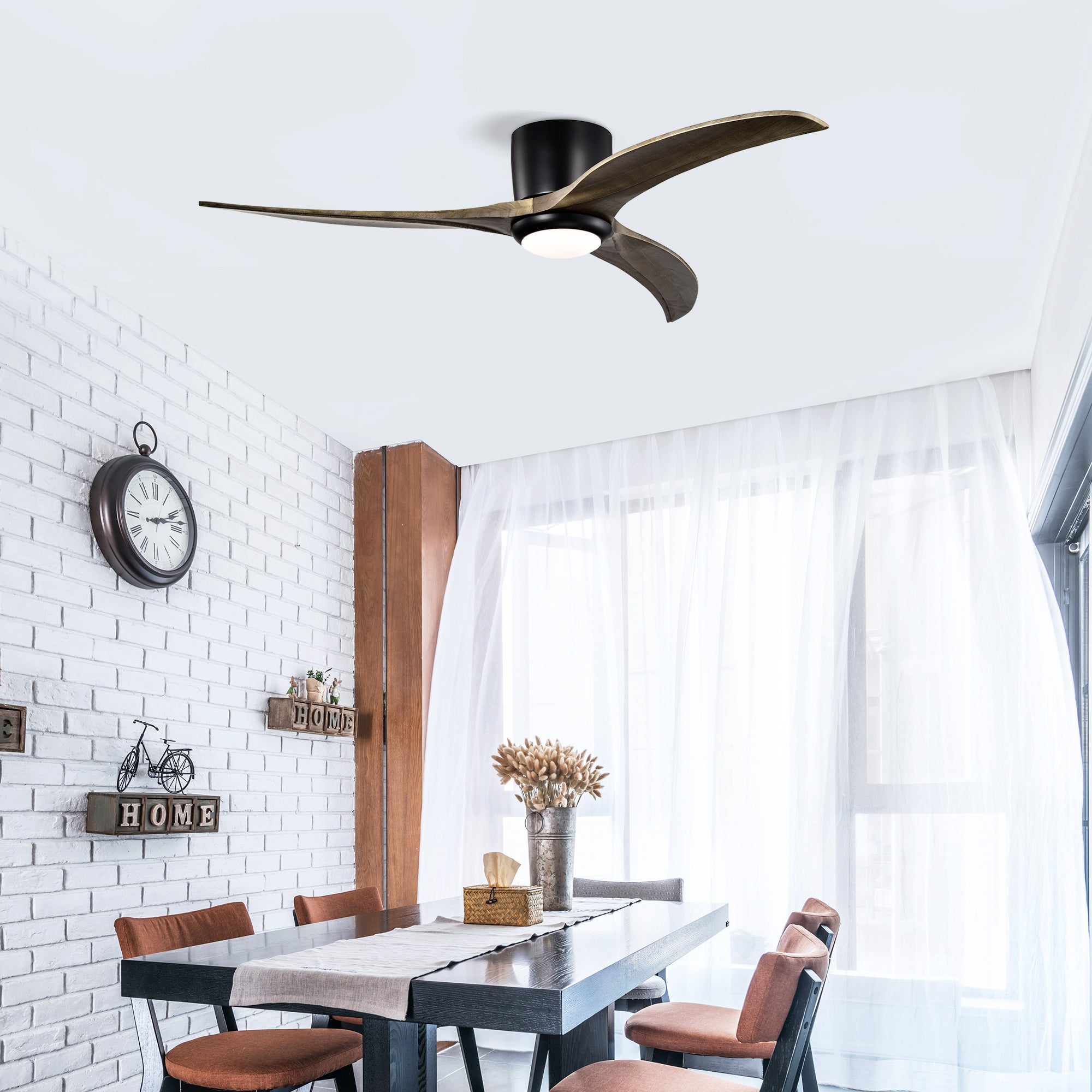 52 in. Indoor Downrod Mount Crystal Chandelier Ceiling Fan with Remote Control