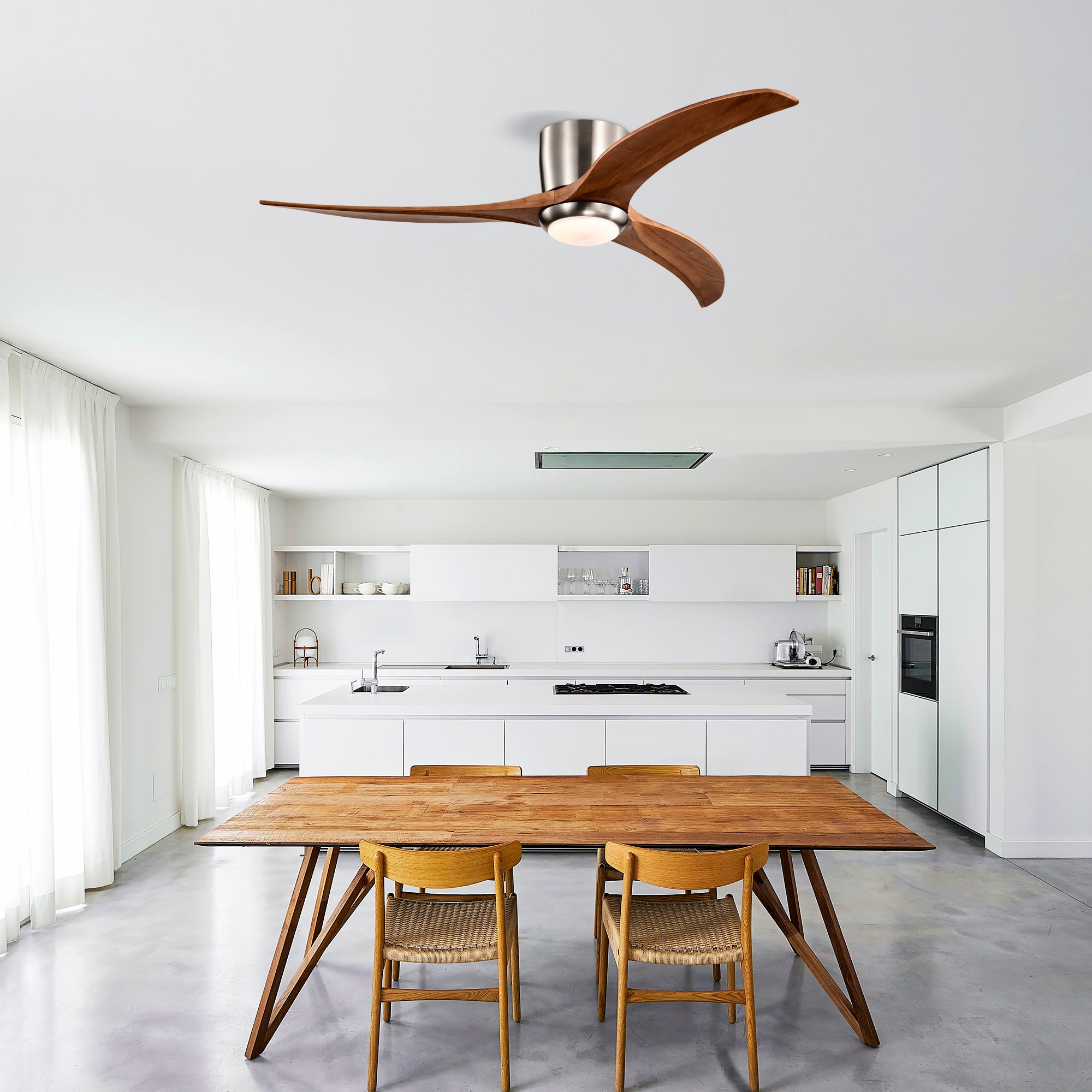 52 in. Indoor Downrod Mount Crystal Chandelier Ceiling Fan with Remote Control