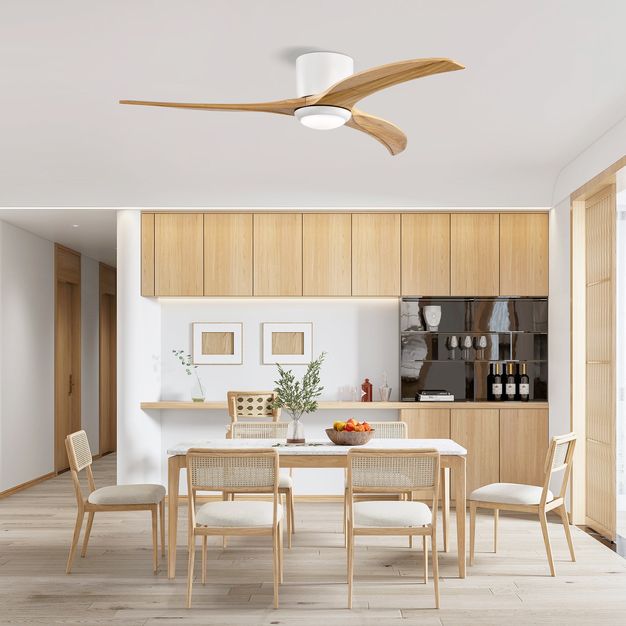 52 in. Indoor Downrod Mount Crystal Chandelier Ceiling Fan with Remote Control