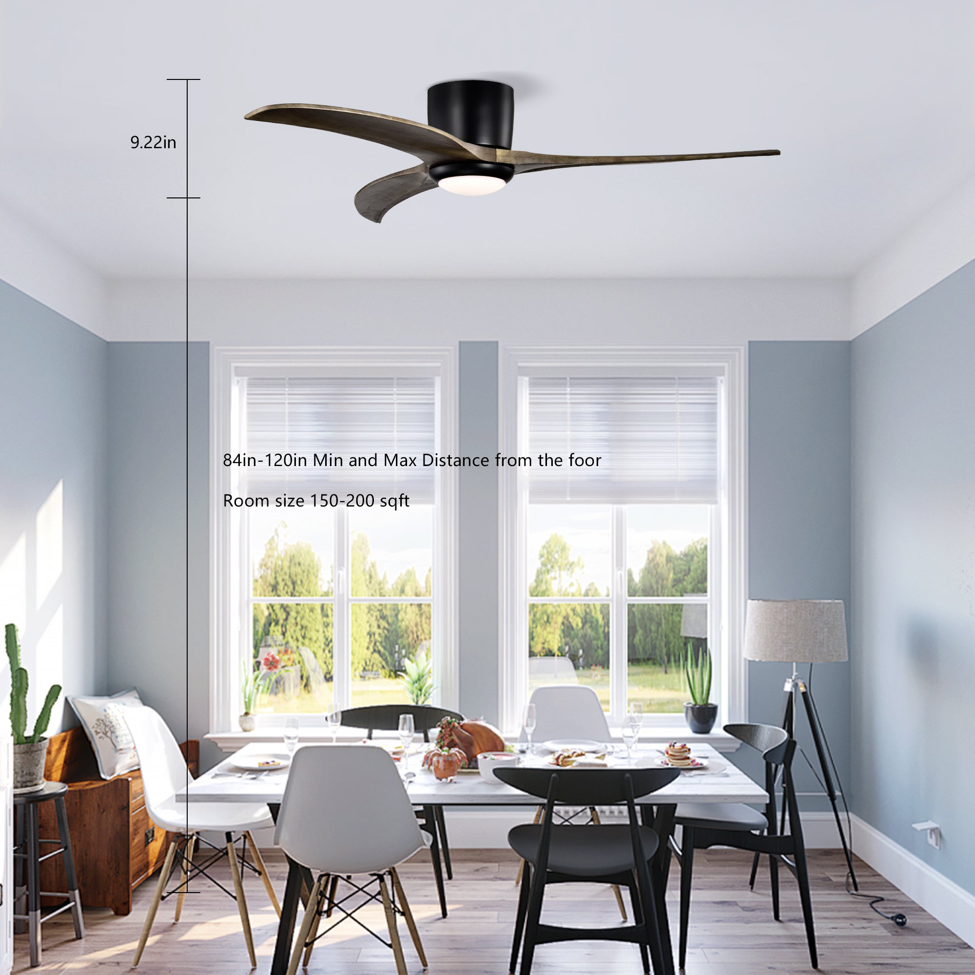 52 in. Indoor Downrod Mount Crystal Chandelier Ceiling Fan with Remote Control
