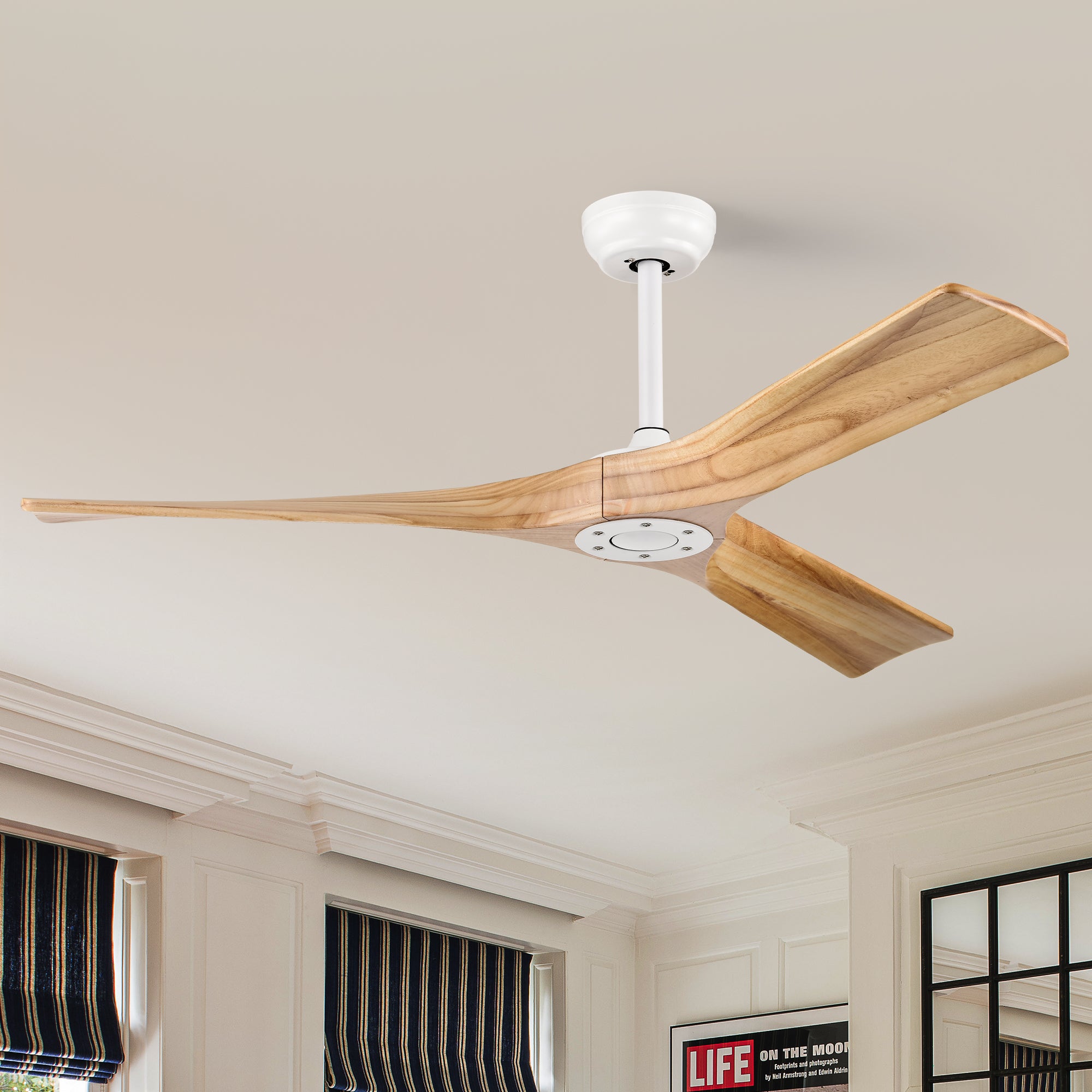 52 in. Modern 3-Blade Indoor Ceiling Fan with Quiet Reversible DC Motor for Bedroom or Living Room