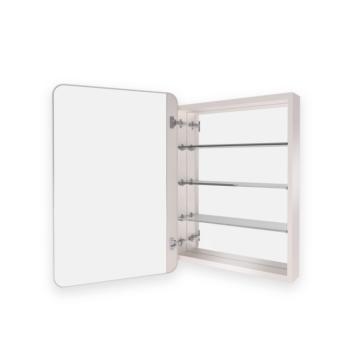 Taimei Multiple Sizes Framed Recessed or Surface-Mount Rectangular Brushed Nickel Aluminum Medicine Cabinet with Mirror
