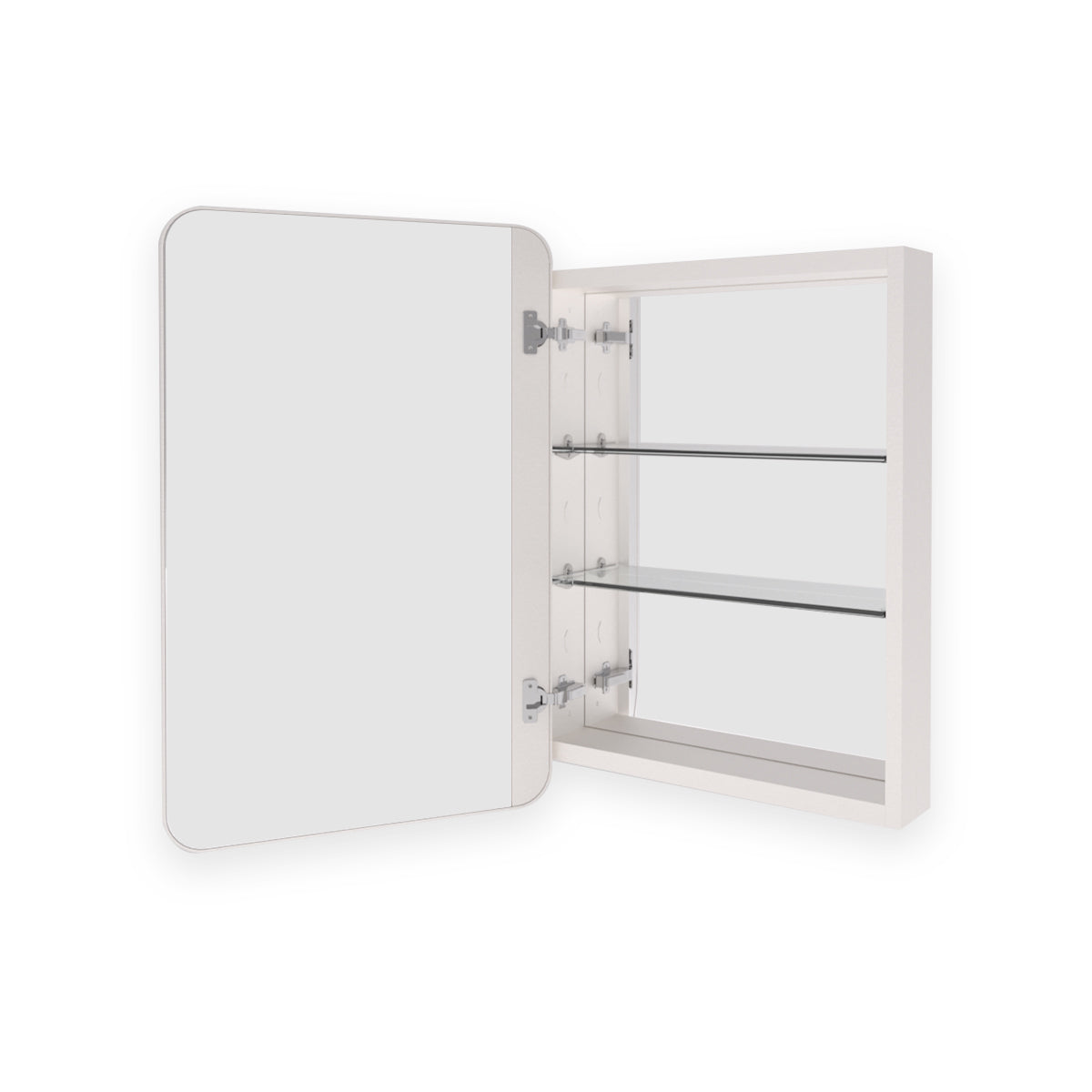 Taimei Multiple Sizes Framed Recessed or Surface-Mount Rectangular Brushed Nickel Aluminum Medicine Cabinet with Mirror