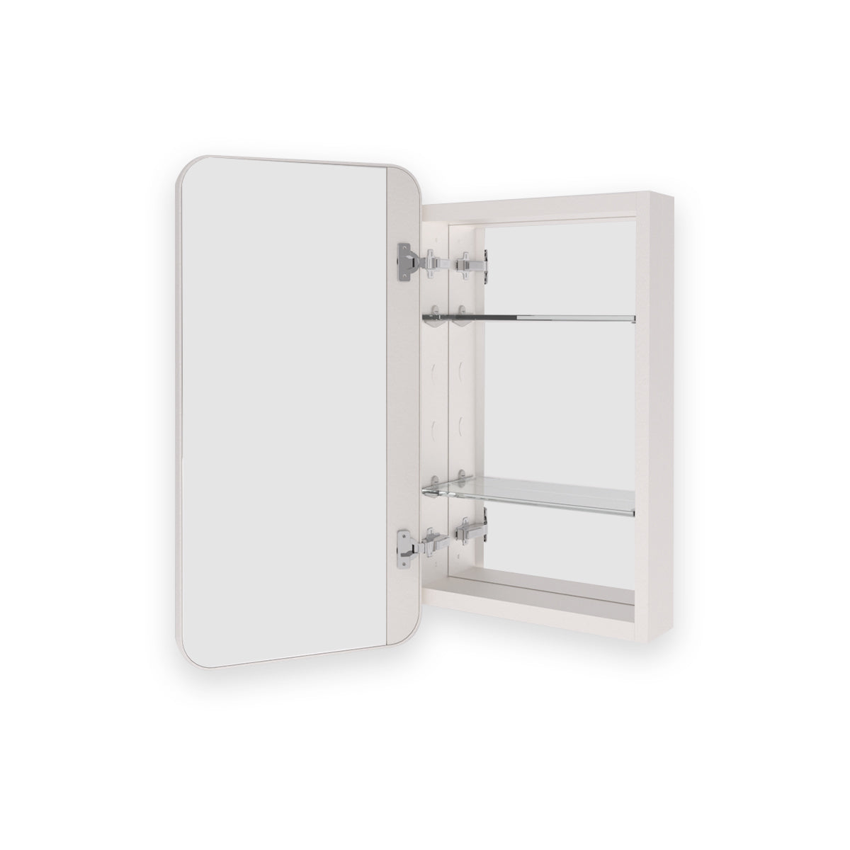 Taimei Multiple Sizes Framed Recessed or Surface-Mount Rectangular Brushed Nickel Aluminum Medicine Cabinet with Mirror
