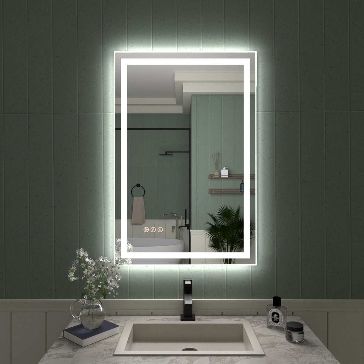 TaiMei LED Bathroom Vanity Mirror Anti-Fog Brightness Adjustable High-Definition ETL Certified