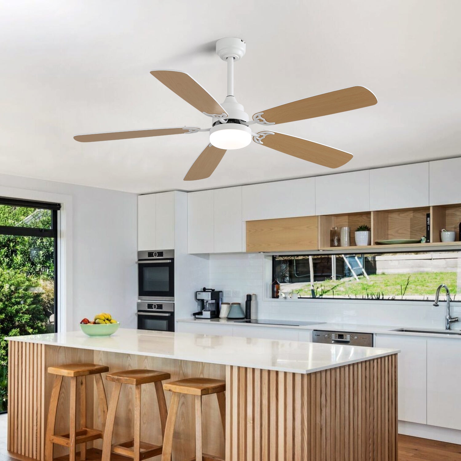 52 in. Indoor Reversible AC Motor Crystal Chandelier Ceiling Fan with Light and Remote Control