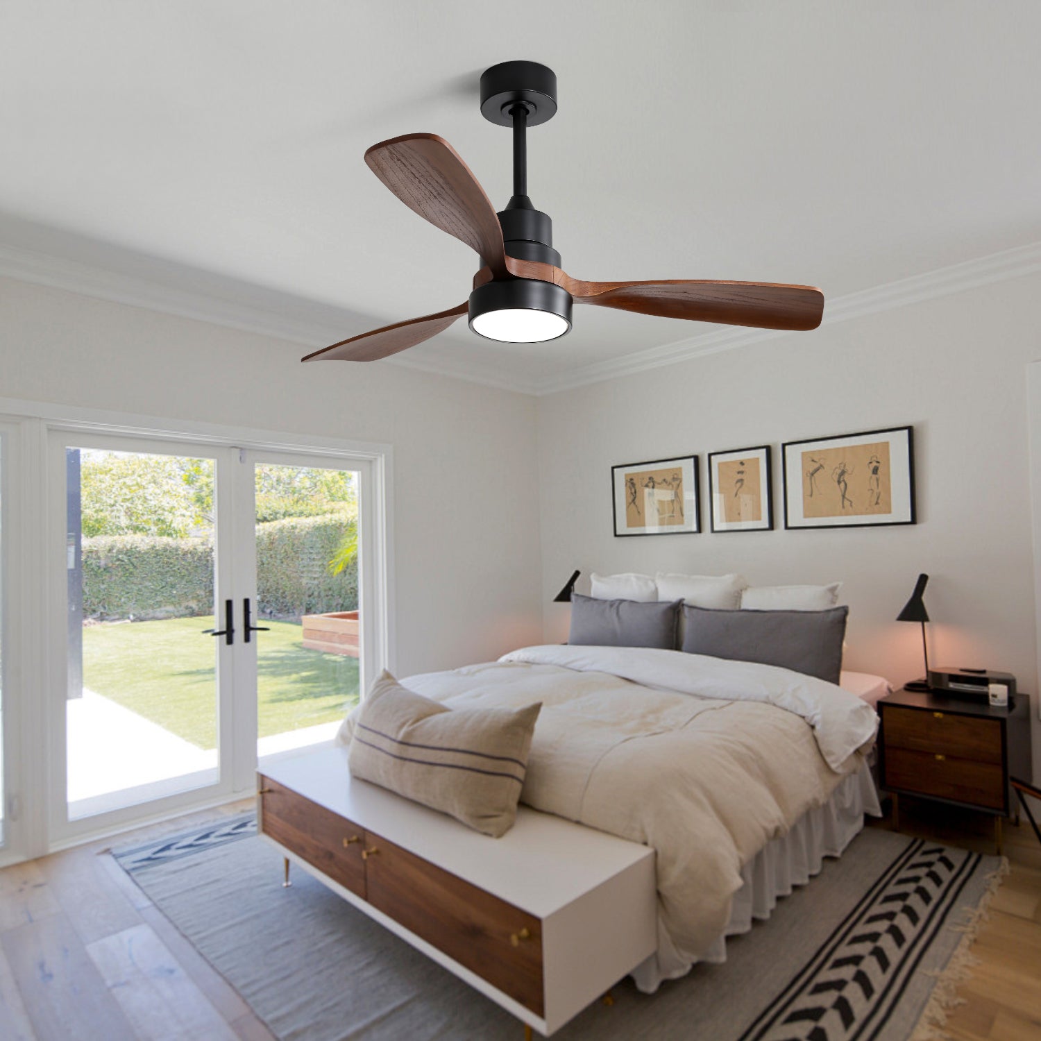 52 in. 5-Blade Indoor Farmhouse Ceiling Fan with Remote Control