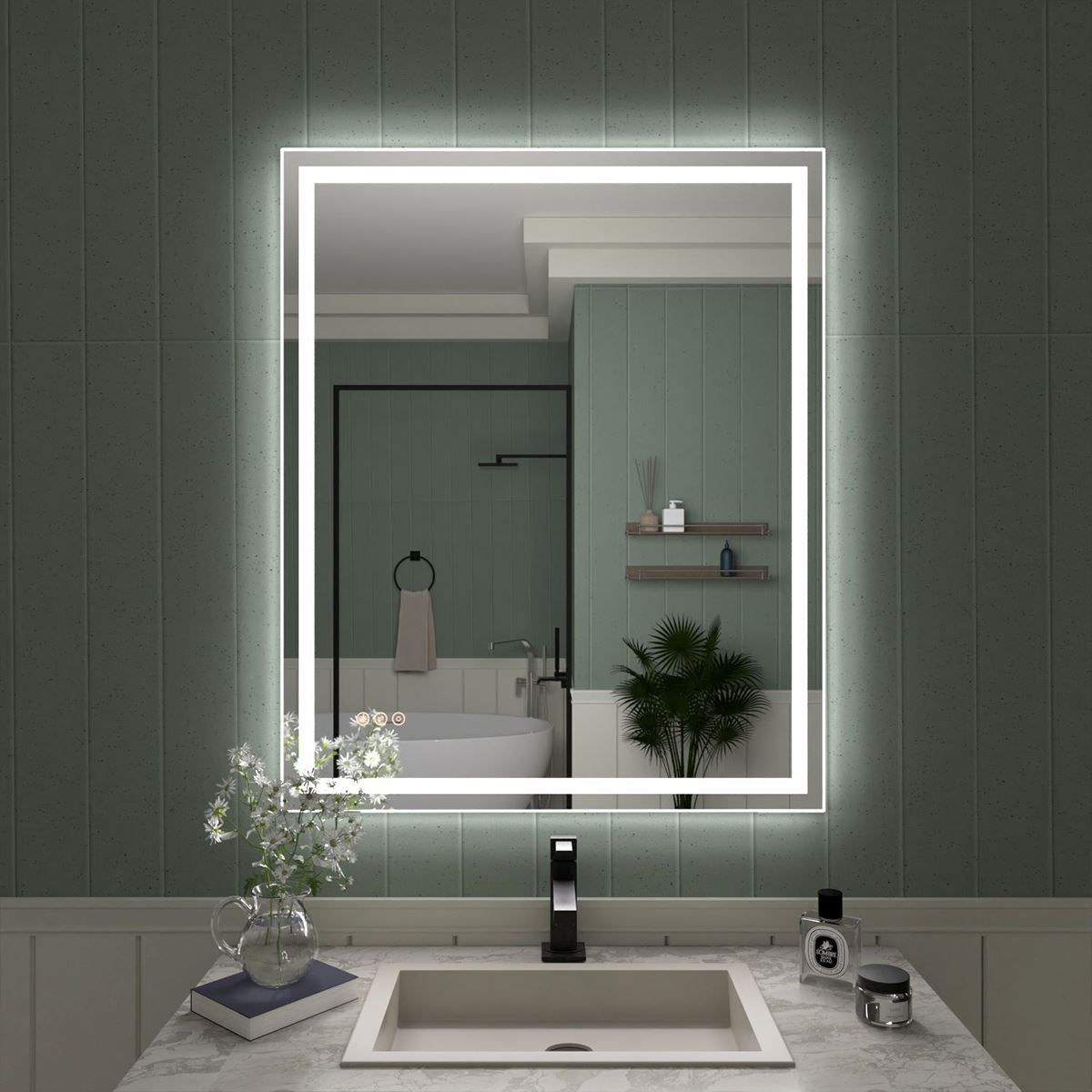 TaiMei LED Bathroom Vanity Mirror Anti-Fog Brightness Adjustable High-Definition ETL Certified