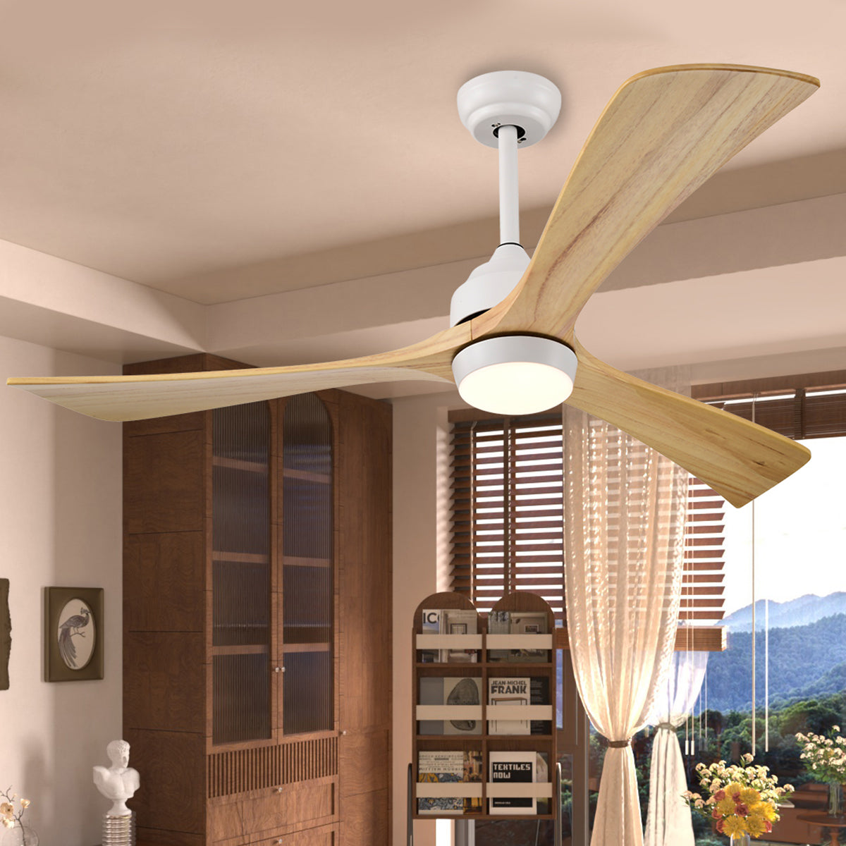 52 in. Indoor/Outdoor DC Motor Ceiling Fan with Adjustable Integrated LED Lights and Remote Control
