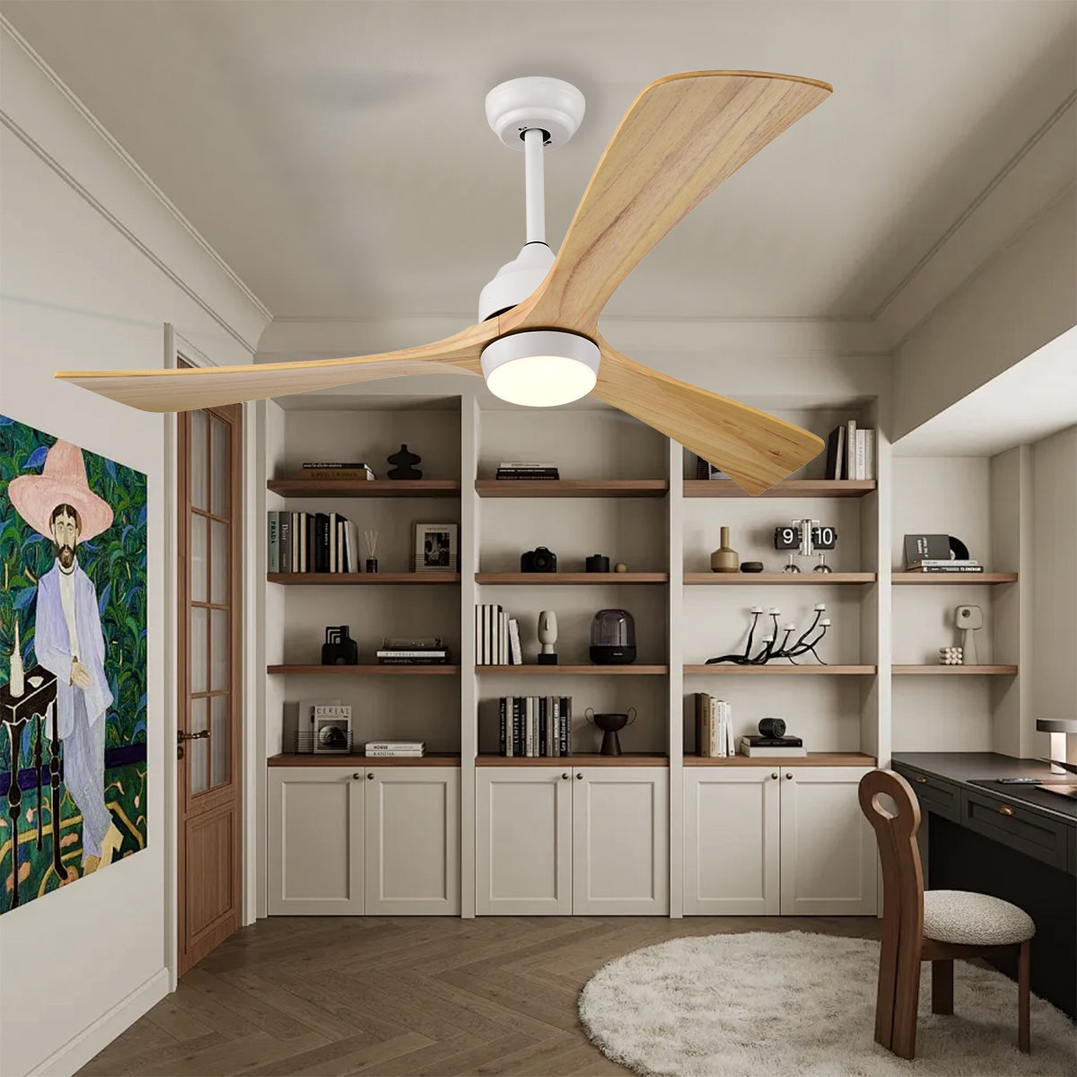 52 in. Indoor/Outdoor DC Motor Ceiling Fan with Adjustable Integrated LED Lights and Remote Control