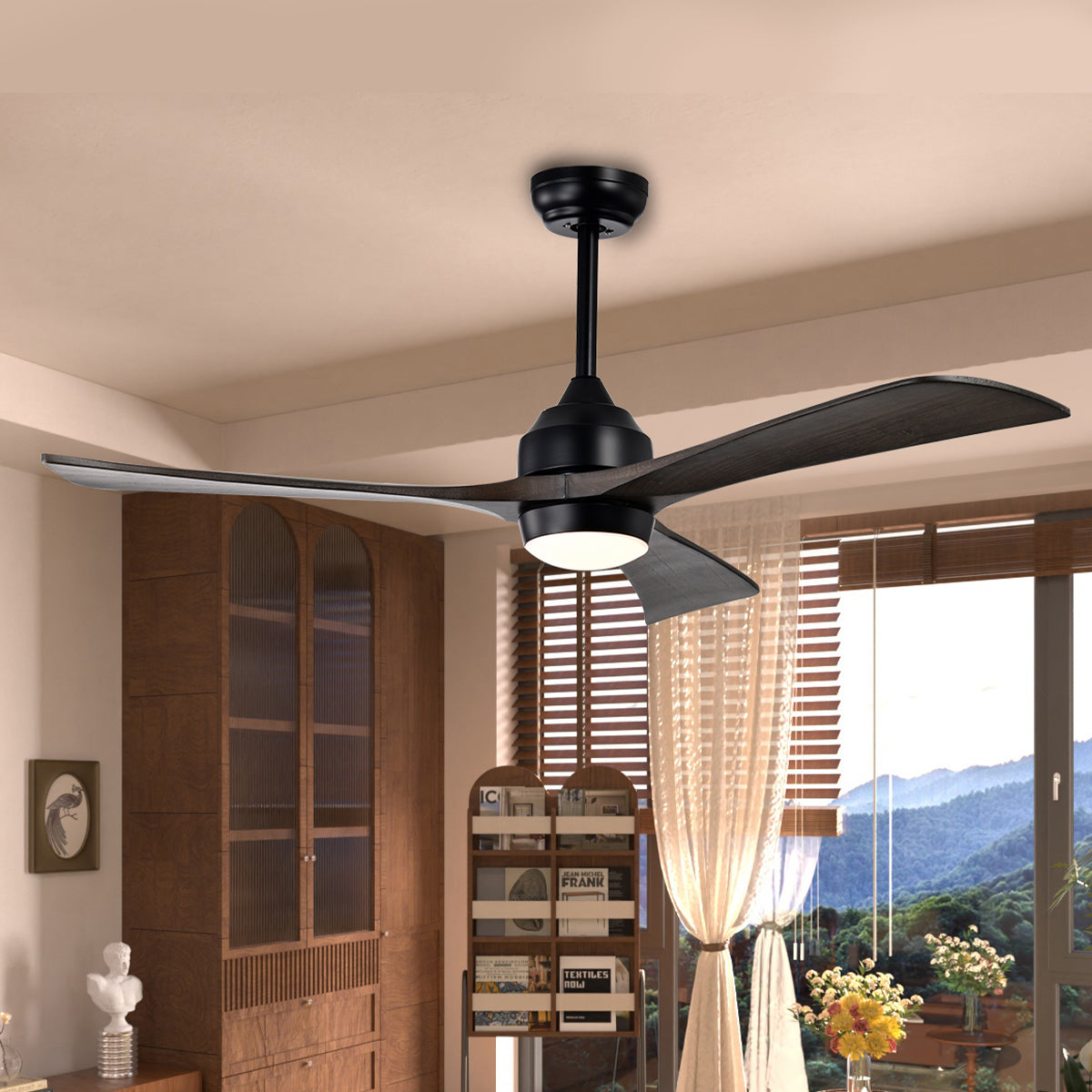 52 in. Indoor/Outdoor DC Motor Ceiling Fan with Adjustable Integrated LED Lights and Remote Control
