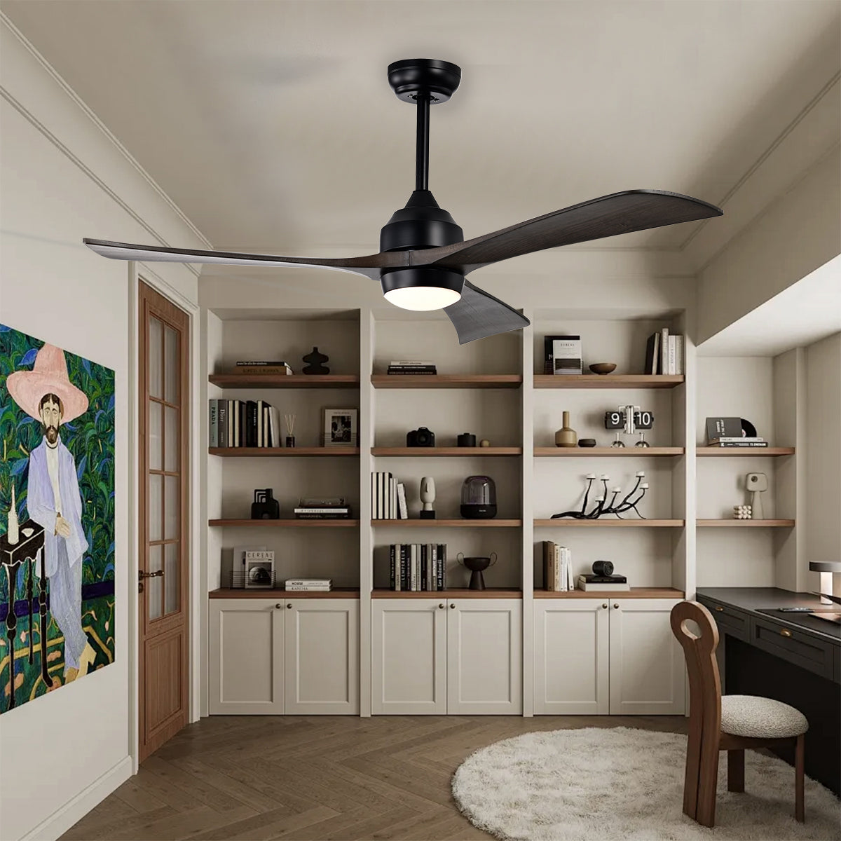 52 in. Indoor/Outdoor DC Motor Ceiling Fan with Adjustable Integrated LED Lights and Remote Control