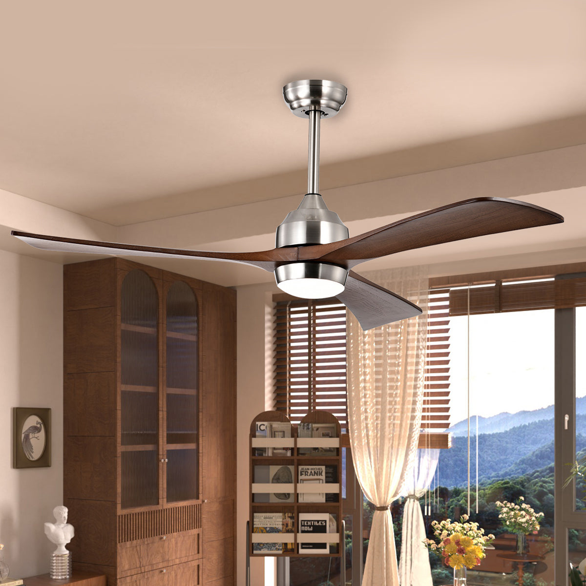 52 in. Indoor/Outdoor DC Motor Ceiling Fan with Adjustable Integrated LED Lights and Remote Control