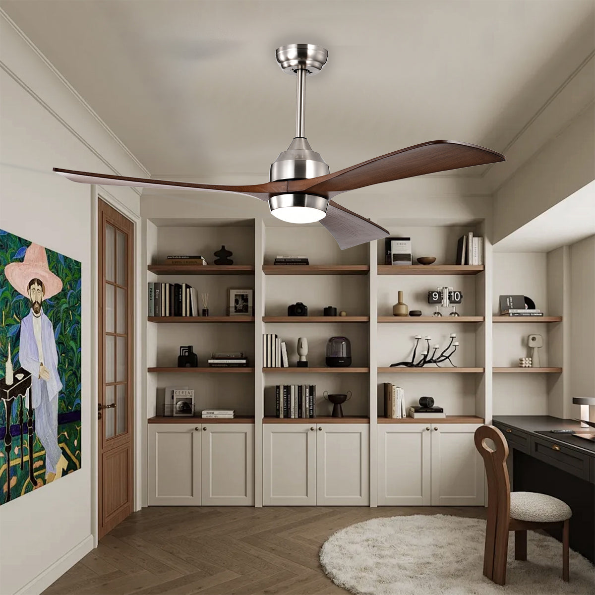 52 in. Indoor/Outdoor DC Motor Ceiling Fan with Adjustable Integrated LED Lights and Remote Control