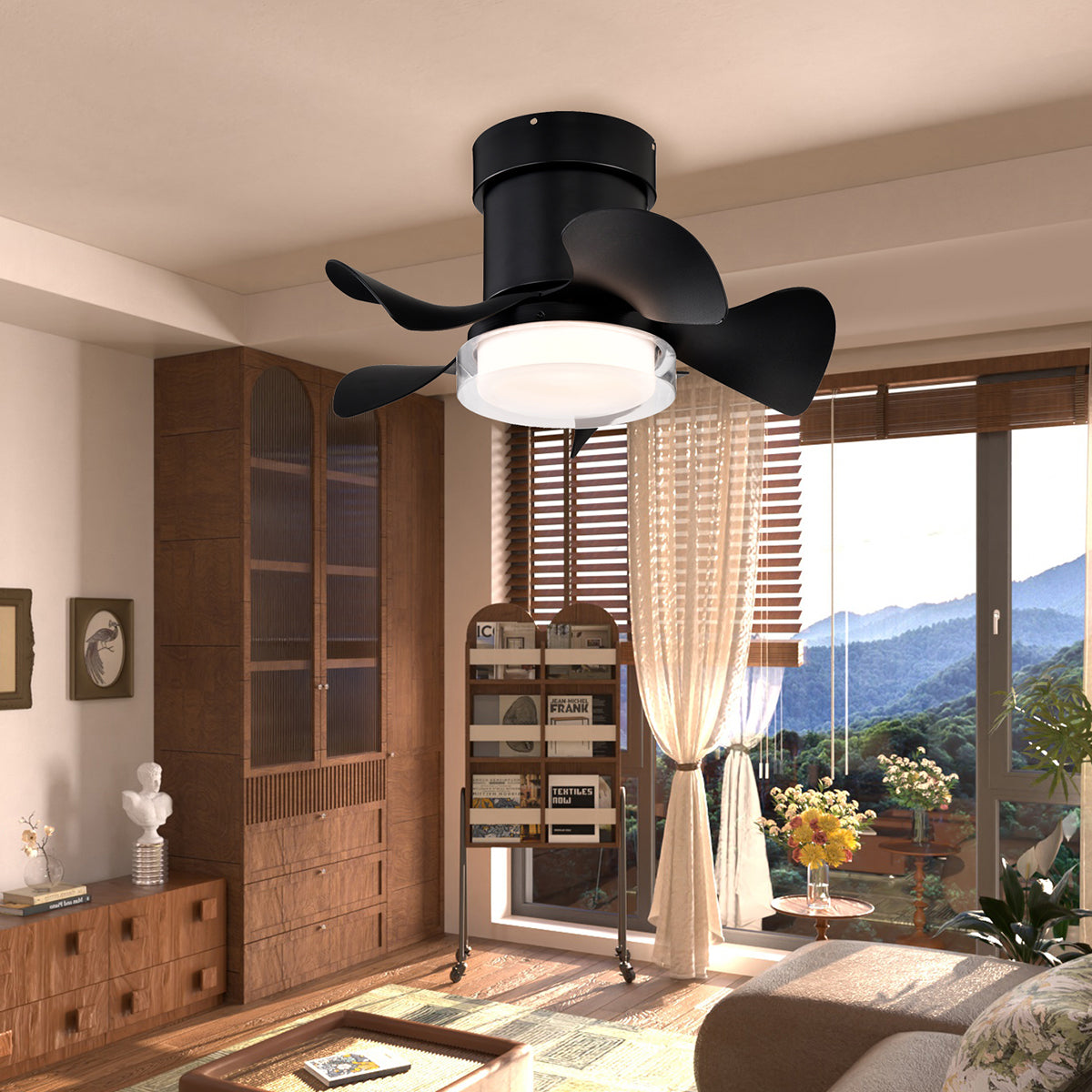 21 in. Modern 5-Blade Indoor Ceiling Fan with Quiet Reversible DC Motor for Bedroom or Living Room