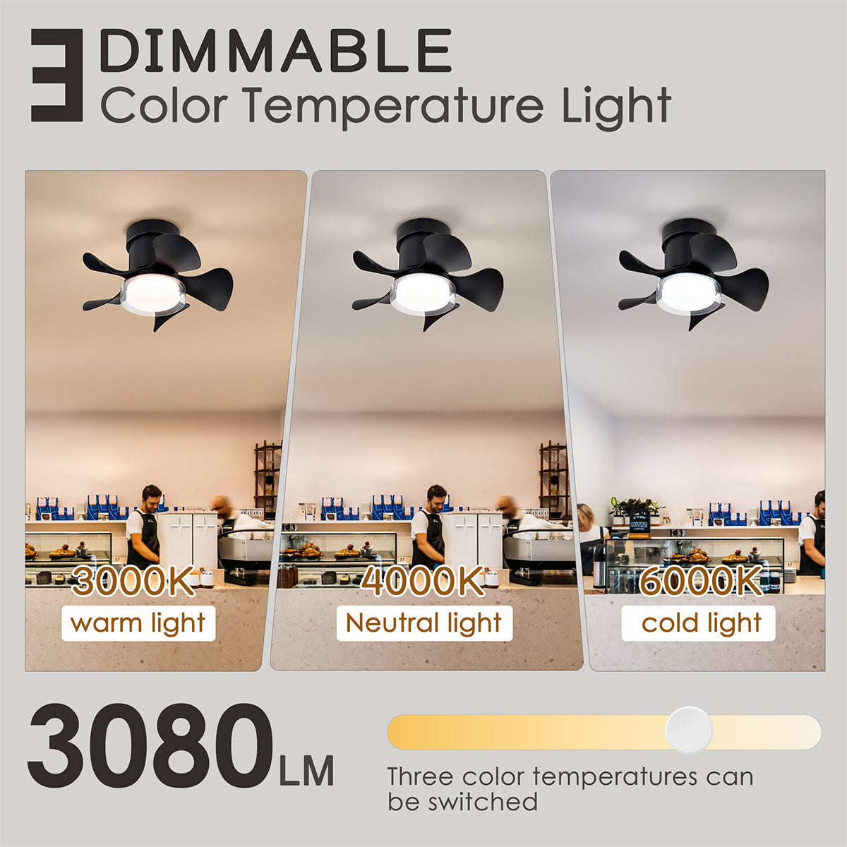 21 in. Modern 5-Blade Indoor Ceiling Fan with Quiet Reversible DC Motor for Bedroom or Living Room