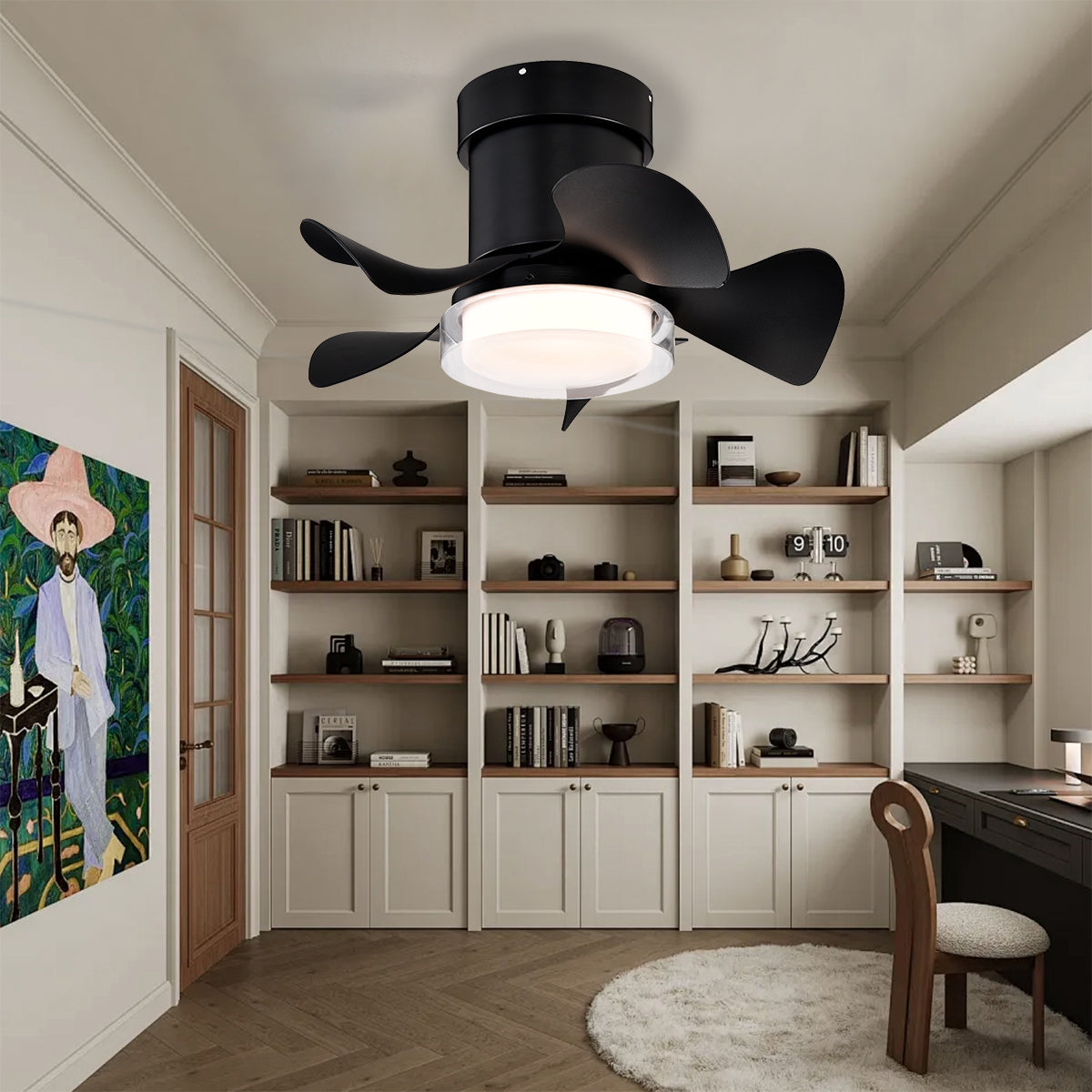 21 in. Modern 5-Blade Indoor Ceiling Fan with Quiet Reversible DC Motor for Bedroom or Living Room