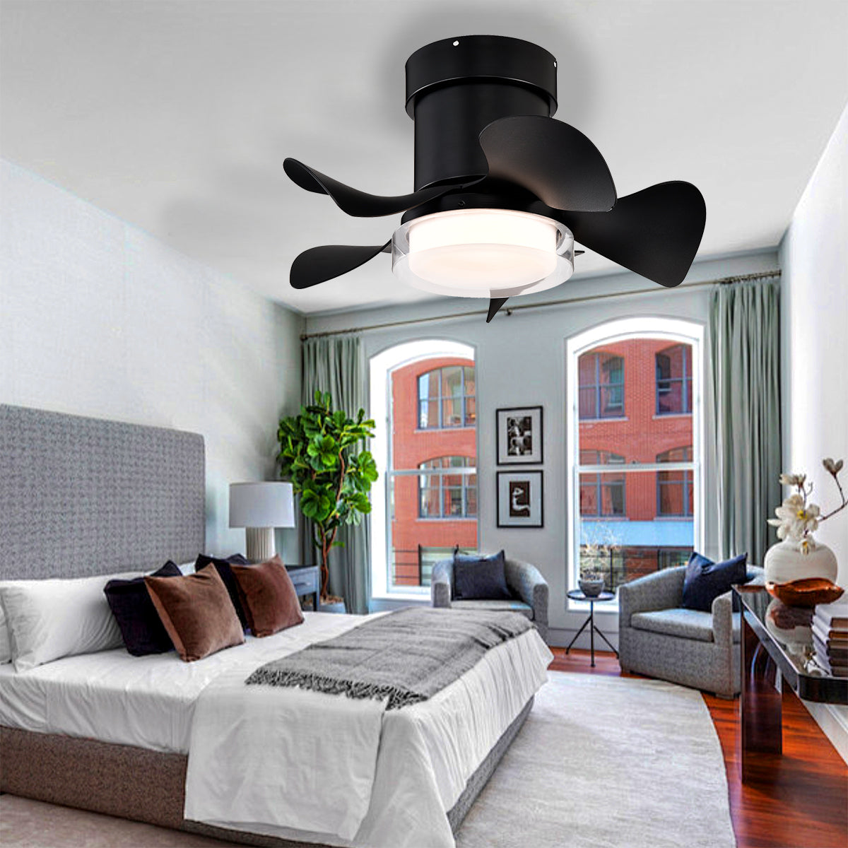 21 in. Modern 5-Blade Indoor Ceiling Fan with Quiet Reversible DC Motor for Bedroom or Living Room