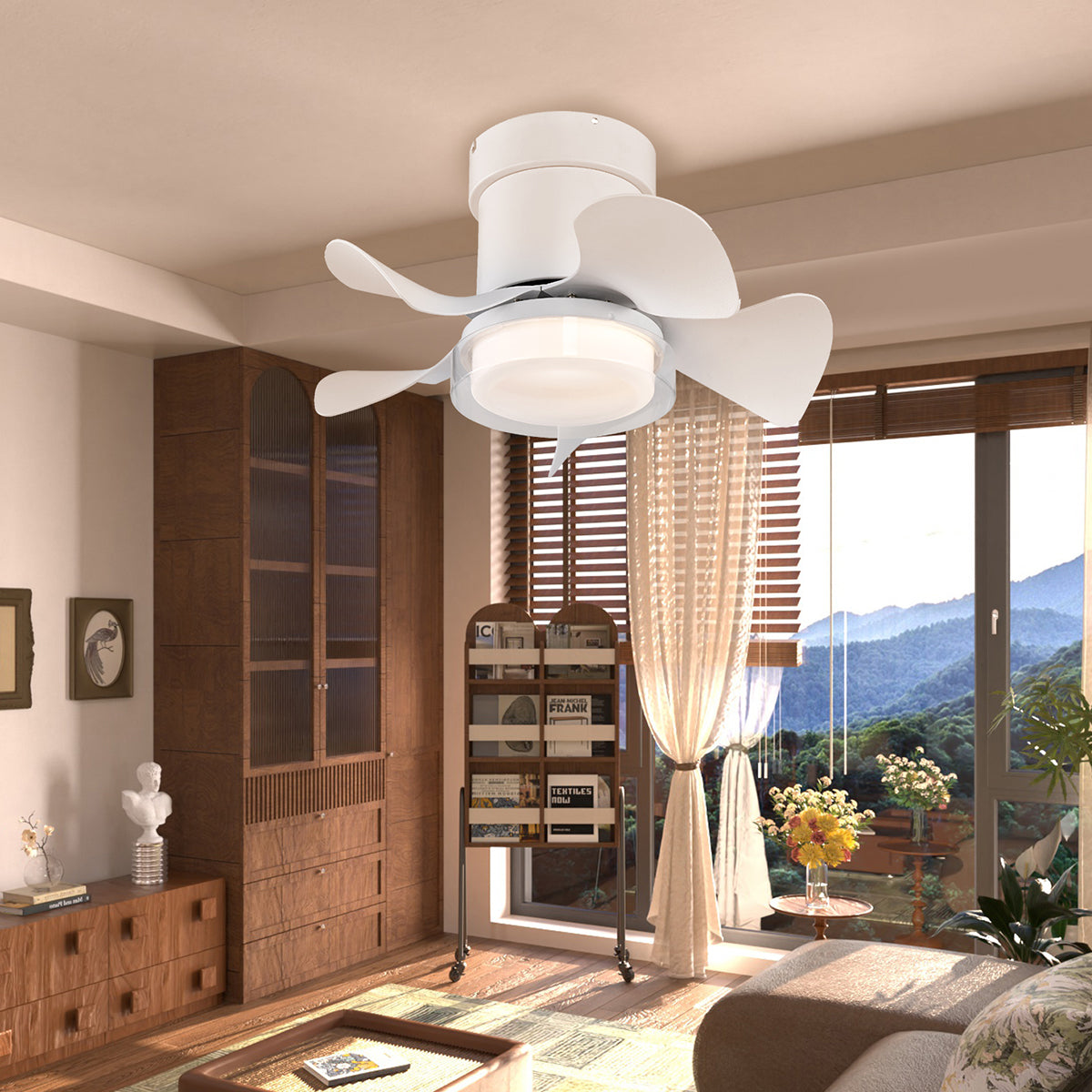 21 in. Modern 5-Blade Indoor Ceiling Fan with Quiet Reversible DC Motor for Bedroom or Living Room