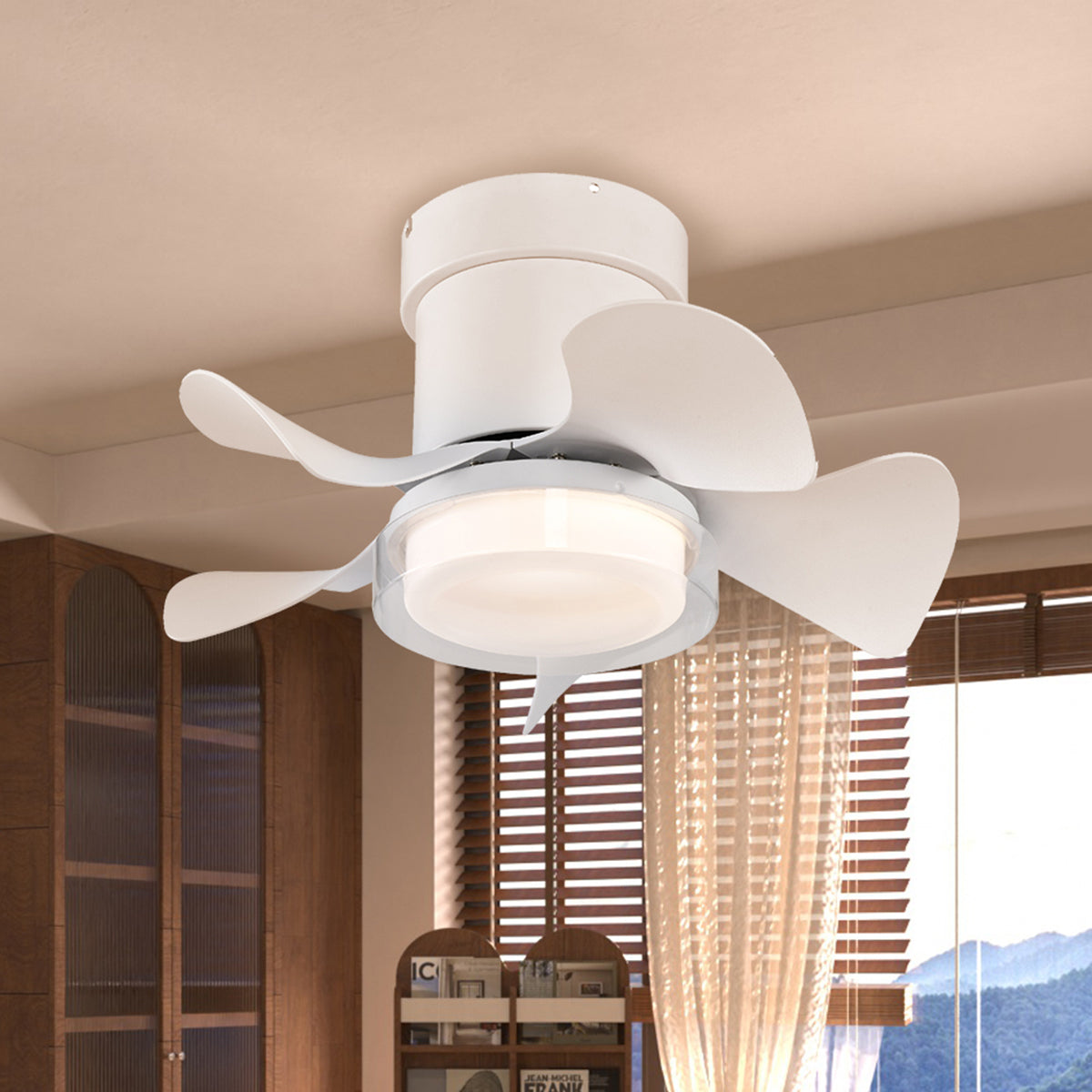 21 in. Modern 5-Blade Indoor Ceiling Fan with Quiet Reversible DC Motor for Bedroom or Living Room