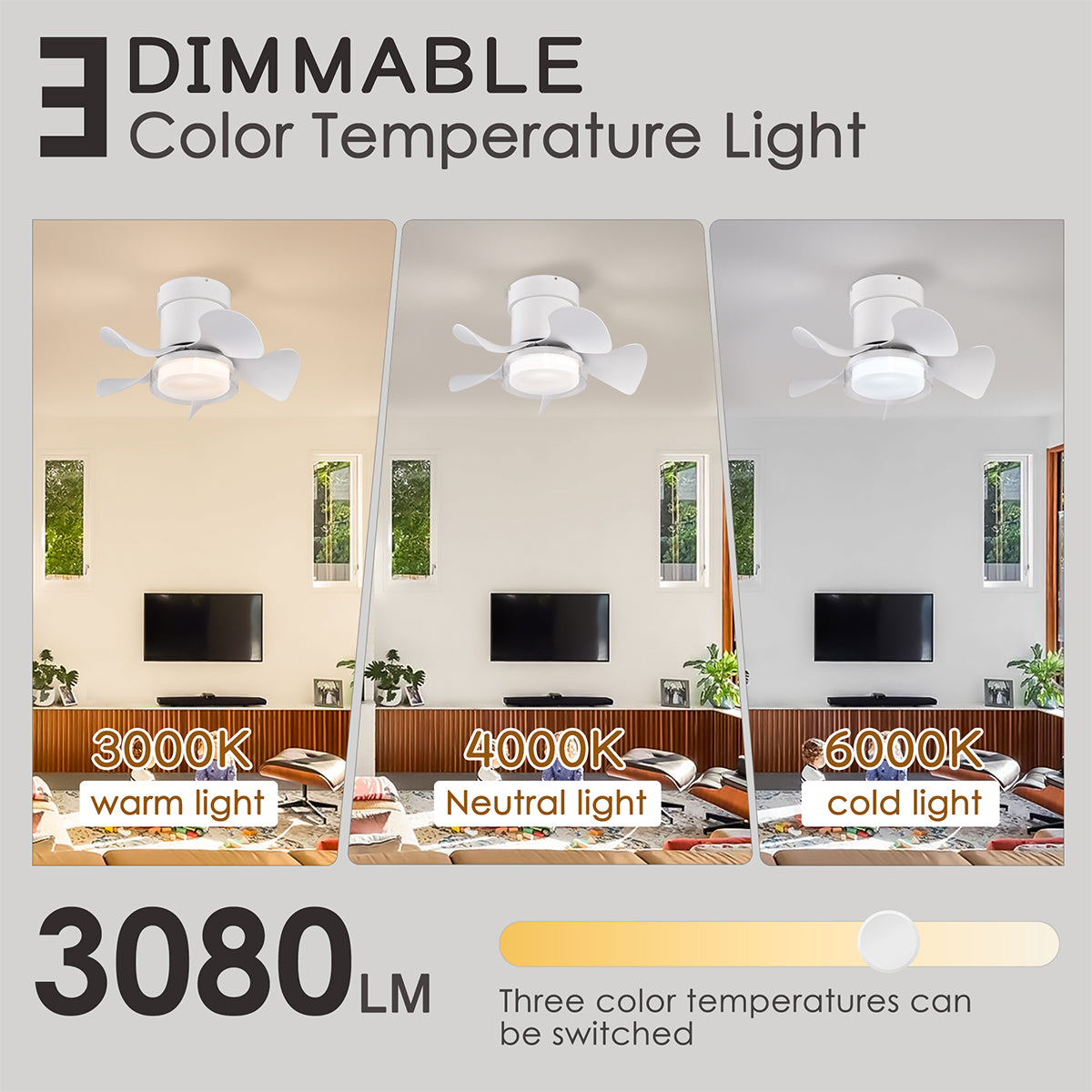 21 in. Modern 5-Blade Indoor Ceiling Fan with Quiet Reversible DC Motor for Bedroom or Living Room