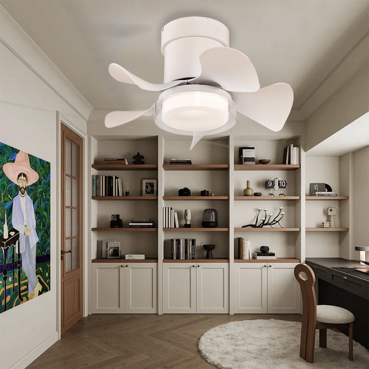 21 in. Modern 5-Blade Indoor Ceiling Fan with Quiet Reversible DC Motor for Bedroom or Living Room