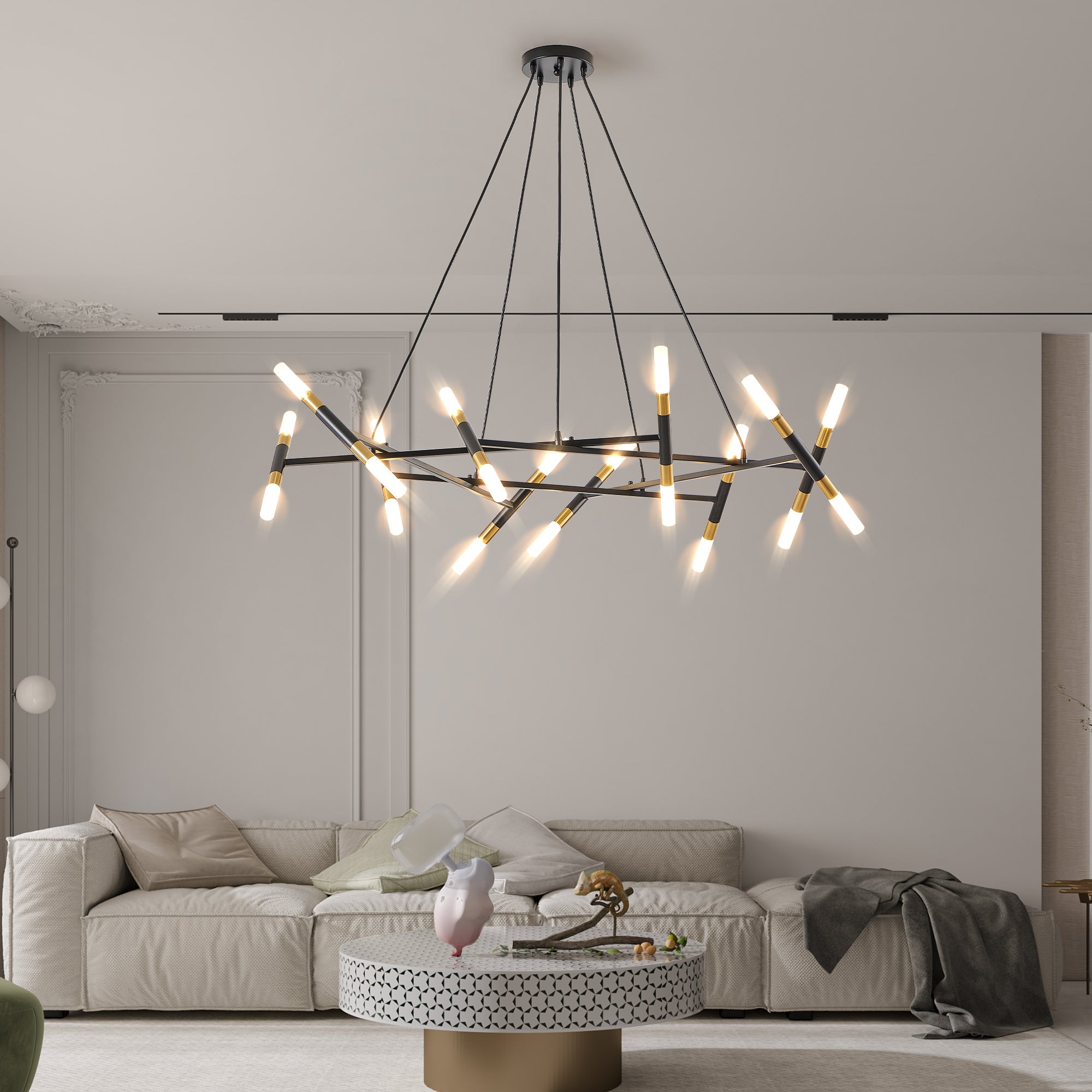 Cuprum 41 in. 20-Light G9 Modern Chandelier Fixture Branch Design