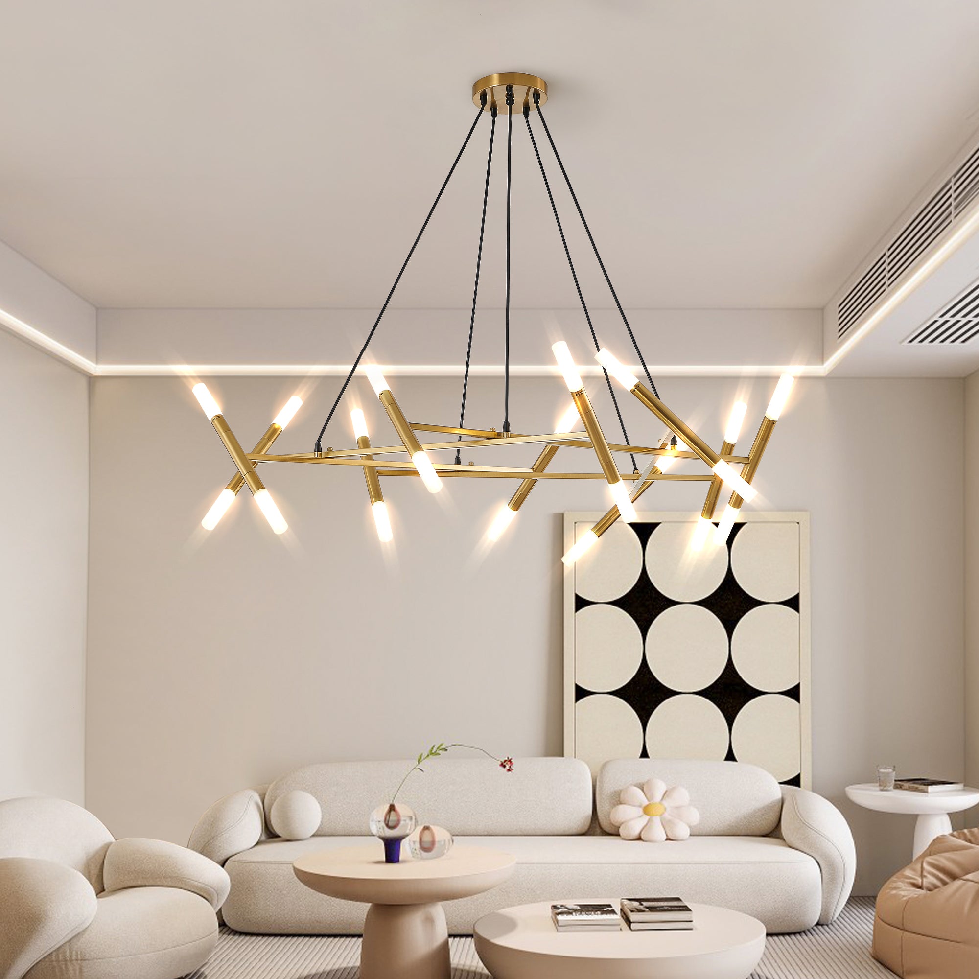 Cuprum 41 in. 20-Light G9 Modern Chandelier Fixture Branch Design