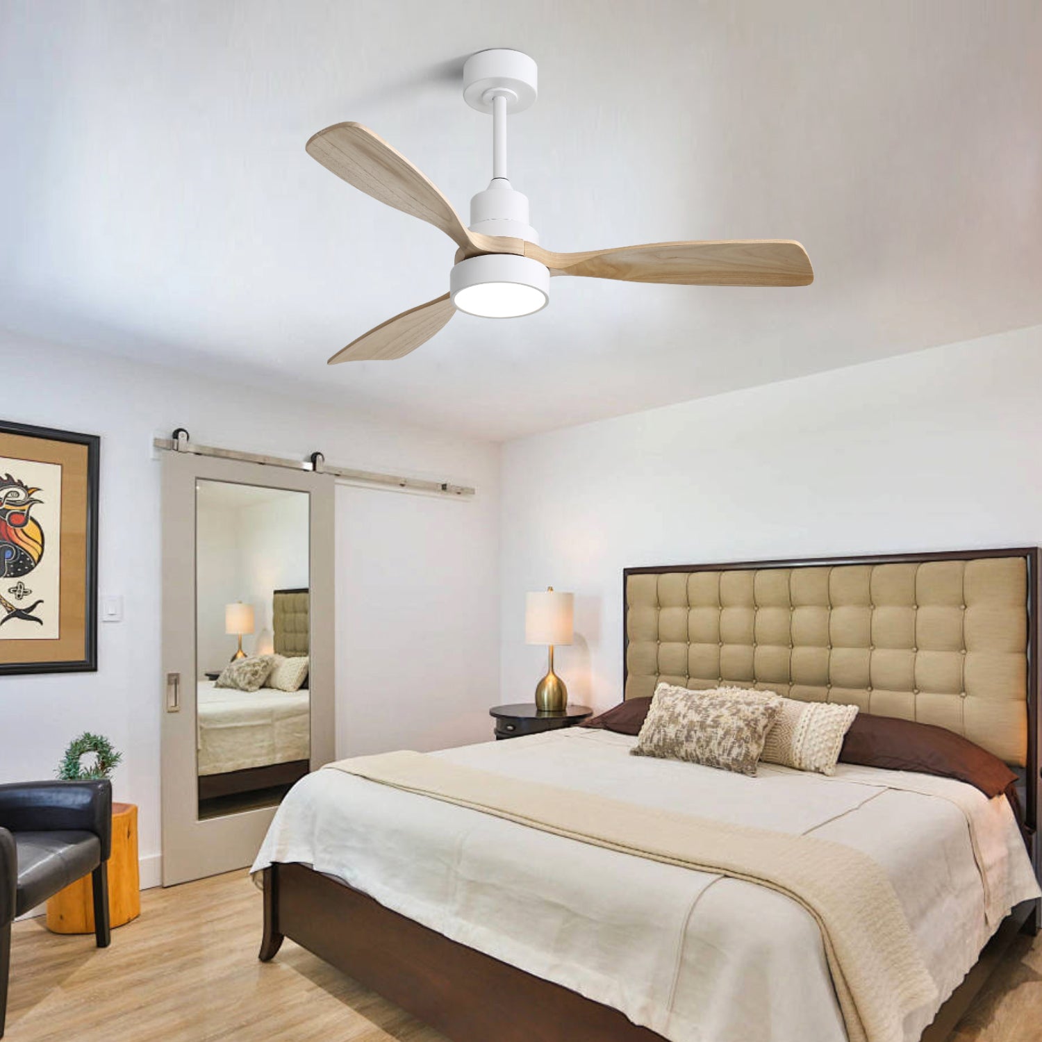 52 in. 5-Blade Indoor Farmhouse Ceiling Fan with Remote Control
