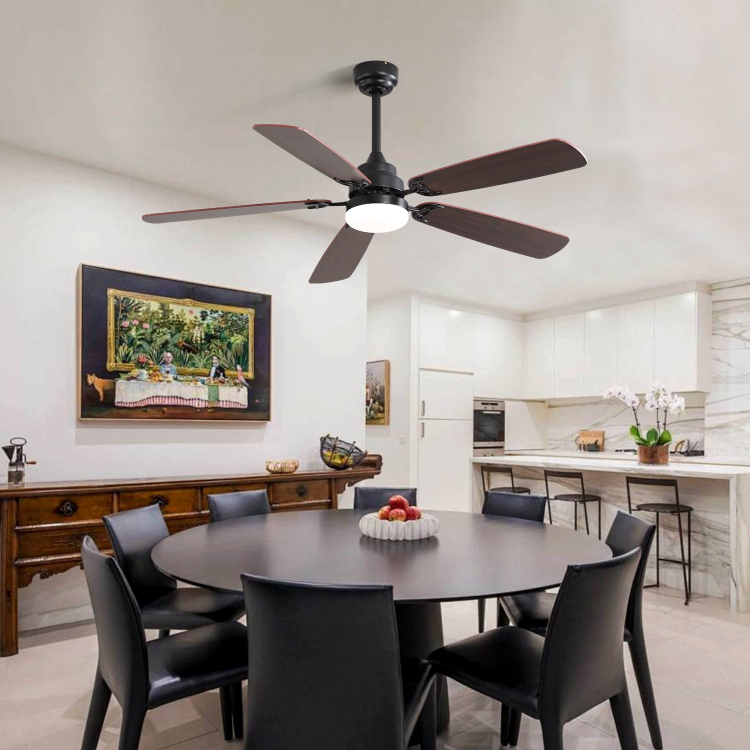 52 in. Indoor Reversible AC Motor Crystal Chandelier Ceiling Fan with Light and Remote Control