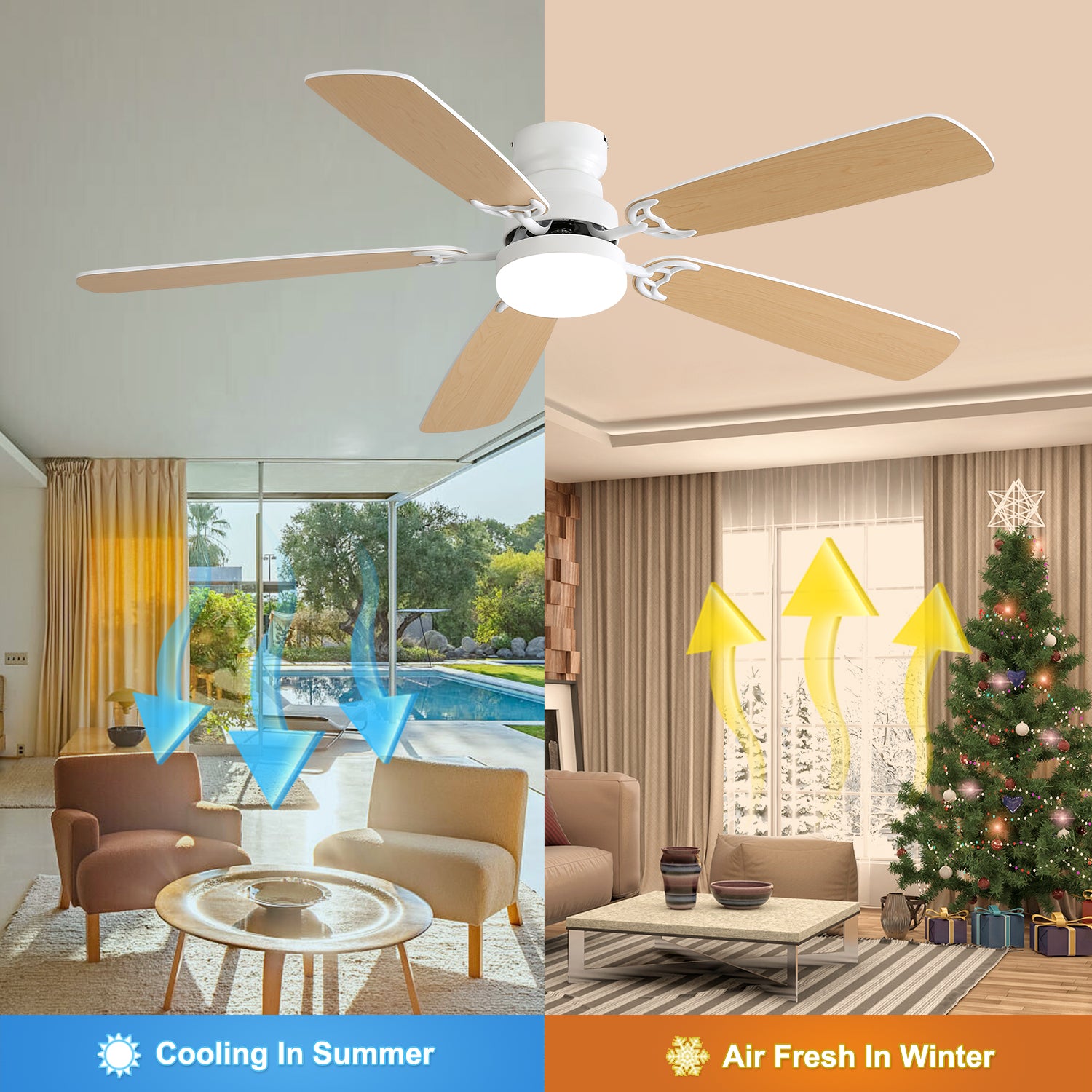 52 in. Indoor Reversible AC Motor Crystal Chandelier Ceiling Fan with Light and Remote Control