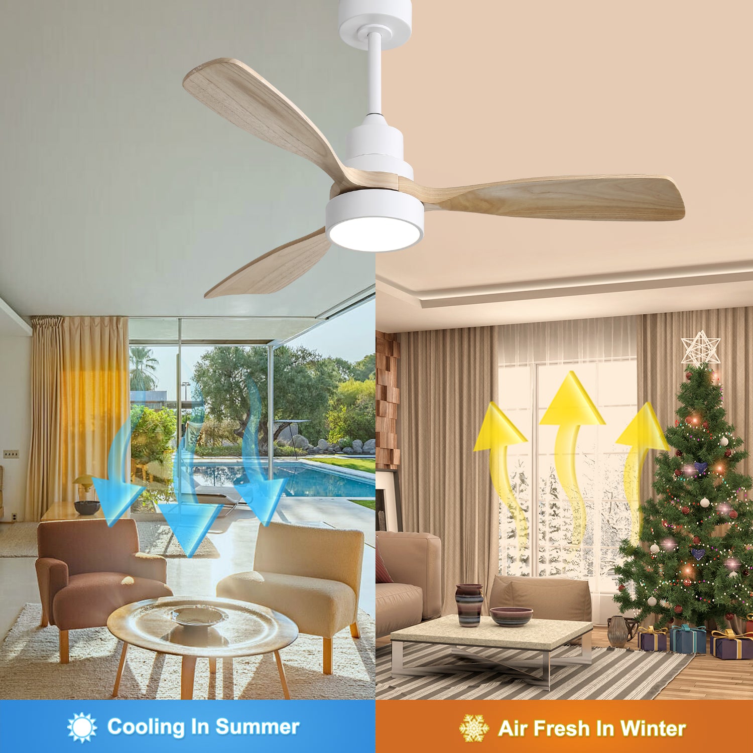 52 in. 5-Blade Indoor Farmhouse Ceiling Fan with Remote Control