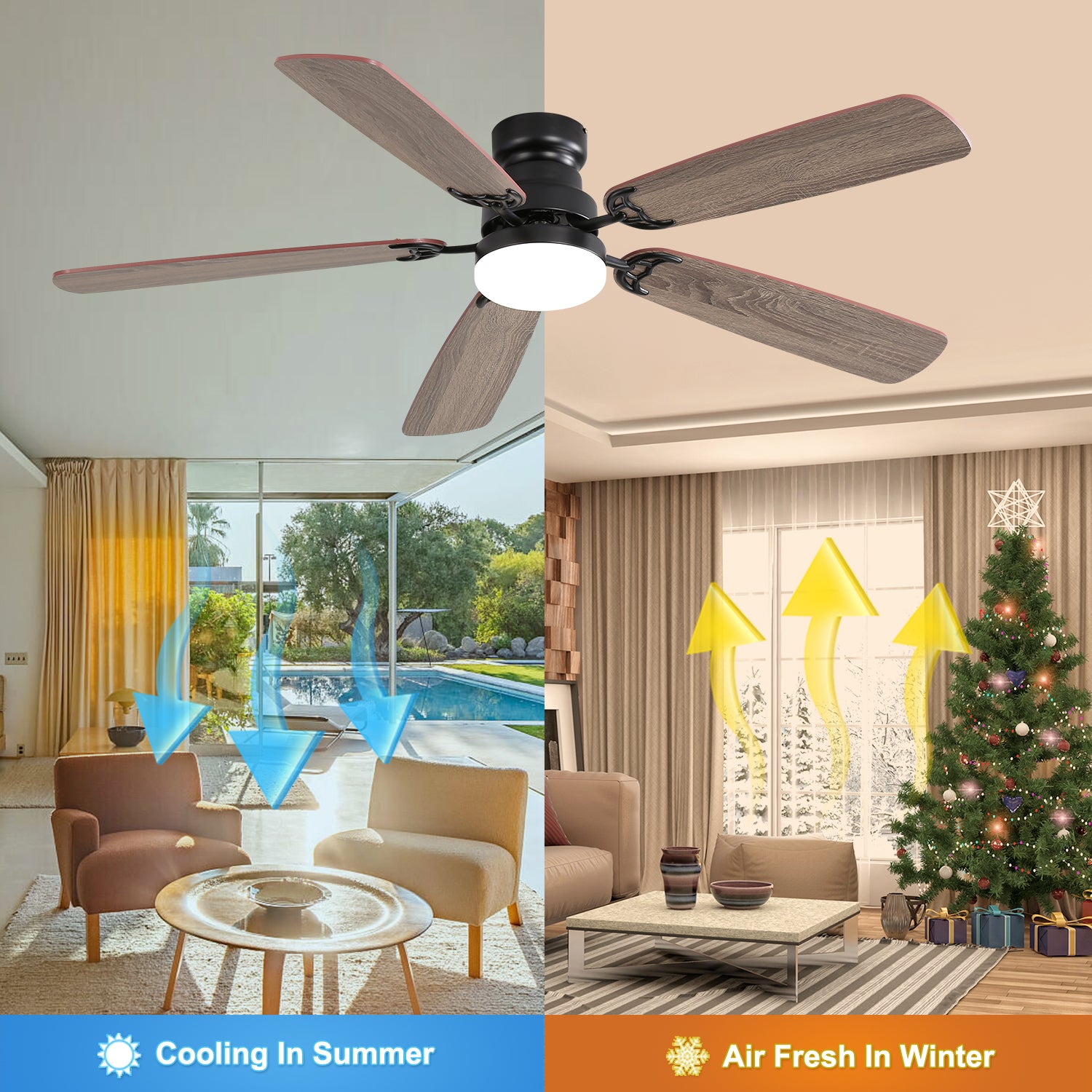52 in. Indoor Reversible AC Motor Crystal Chandelier Ceiling Fan with Light and Remote Control