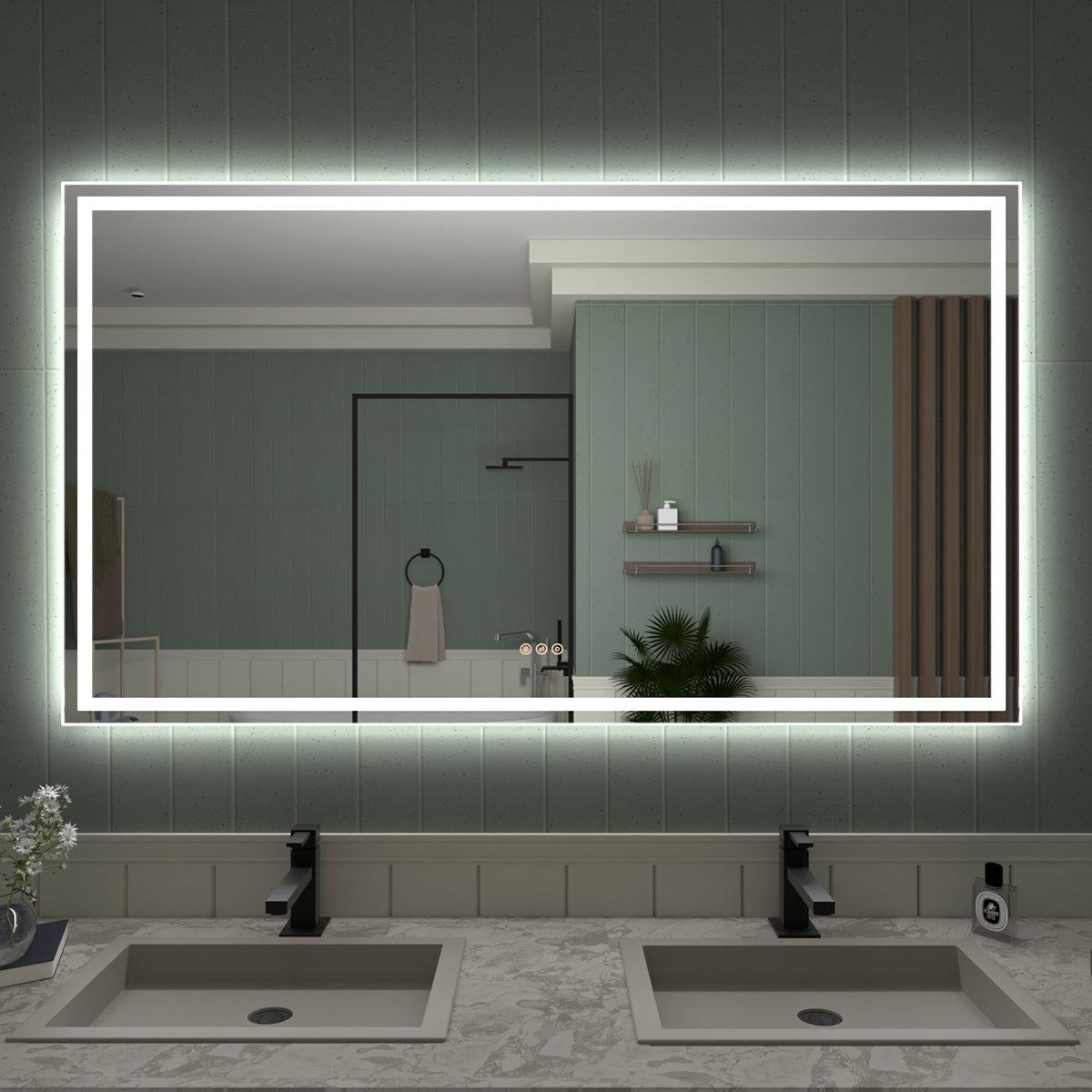 TaiMei LED Bathroom Vanity Mirror Anti-Fog Brightness Adjustable High-Definition ETL Certified