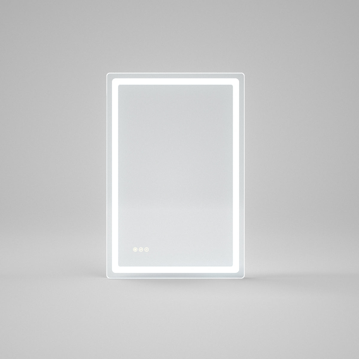 WTMU04 Round Corner Rectangular Frameless Wall Mount LED Bathroom Vanity Mirror in Polished Crystal